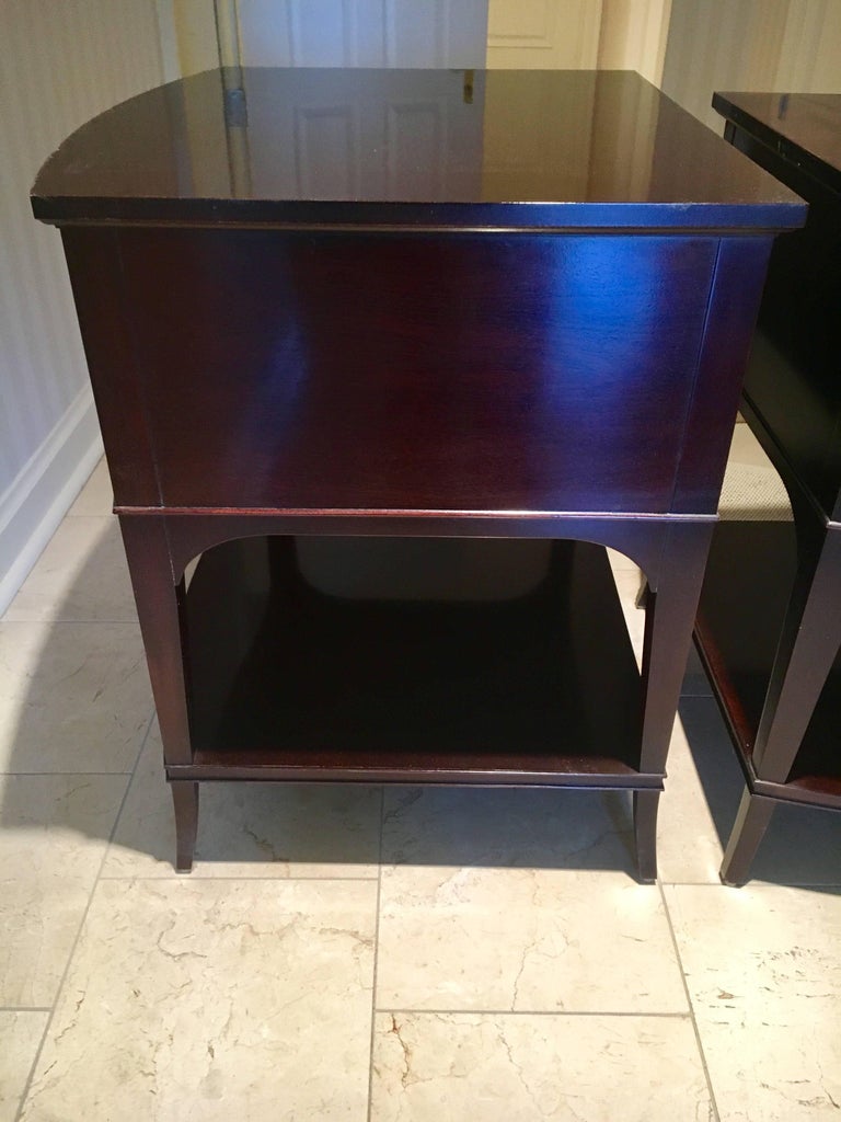 Baker Furniture Thomas Pheasant Pair of Mahogany Nightstands End Tables