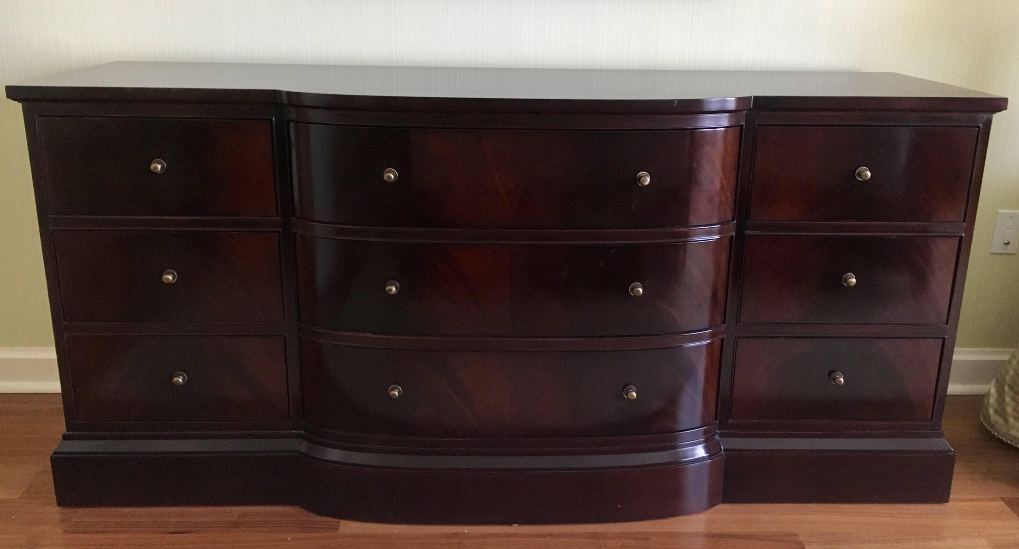 Baker Furniture Thomas Pheasant Mahogany Triple Dresser Chest of Drawers In Excellent Condition In West Hartford, CT