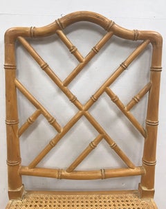 Faux Bamboo Chinese Chippendale Style Chairs with Cane Seats