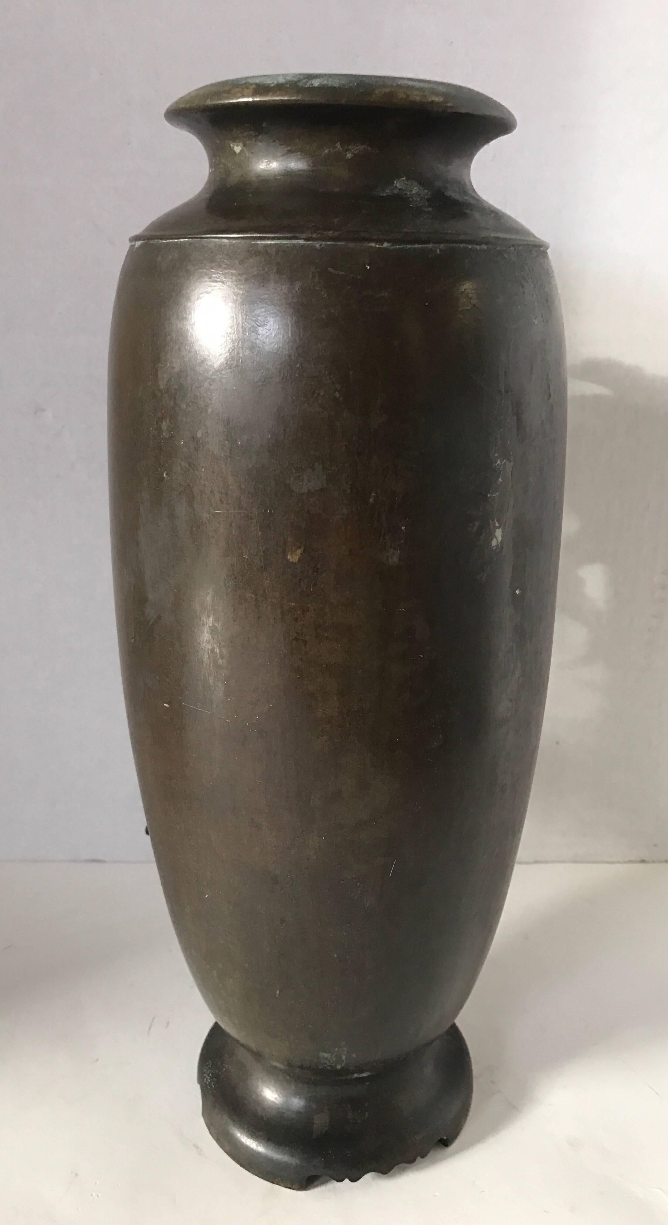 antique japanese bronze vase
