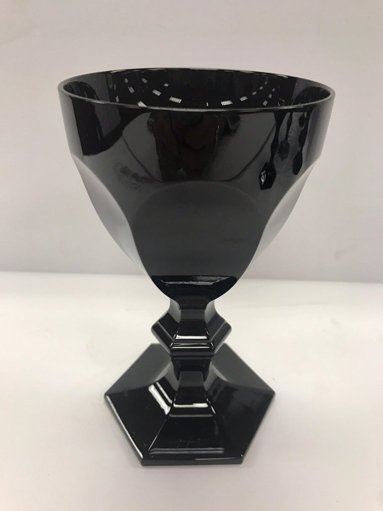 Baccarat Philippe Stark Harcourt Dark Side Black Crystal Wine Glasses