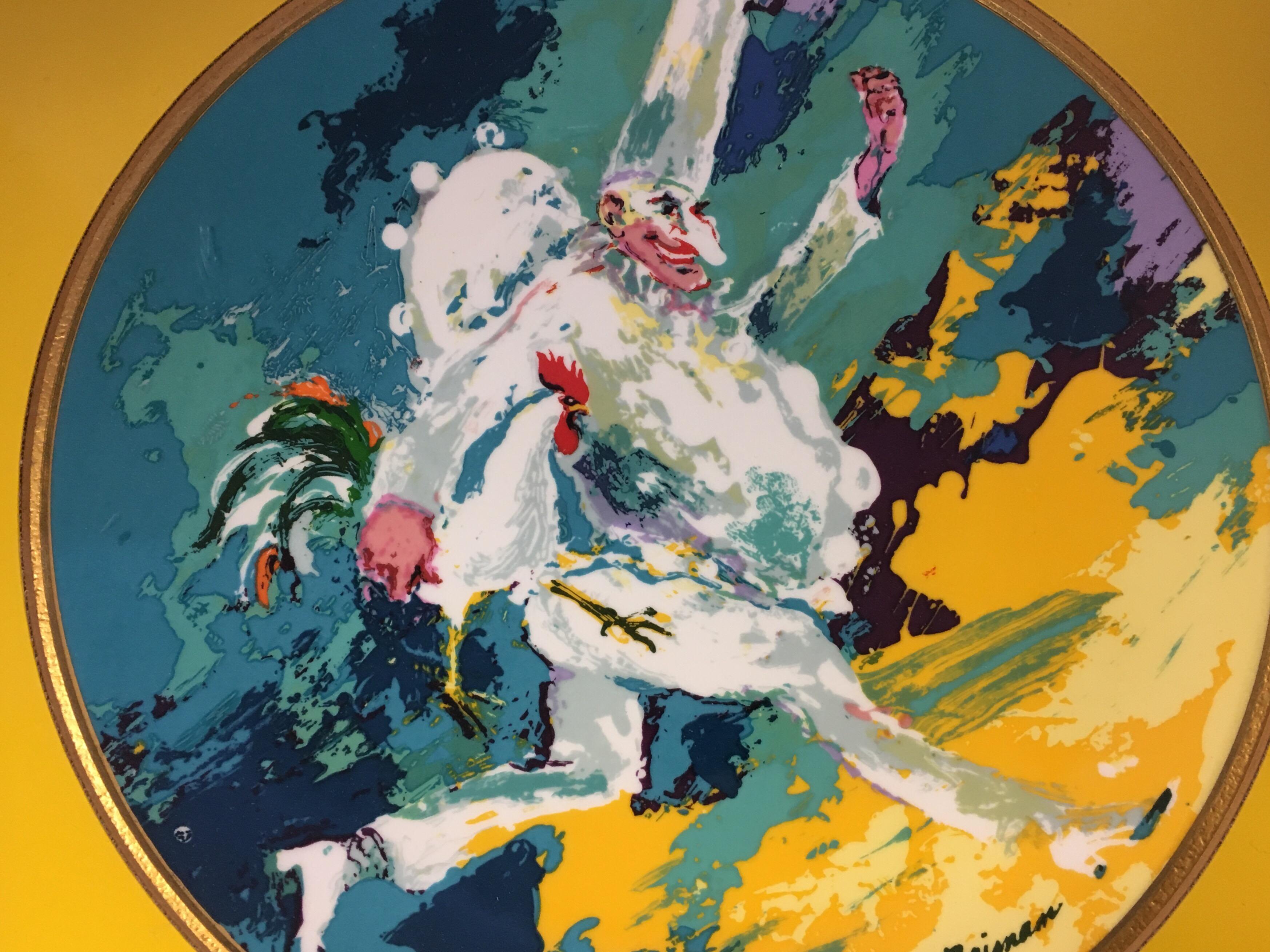 American Leroy Neiman Limited Edition Royal Doulton Punchinello 1978 Framed Artwork Plate