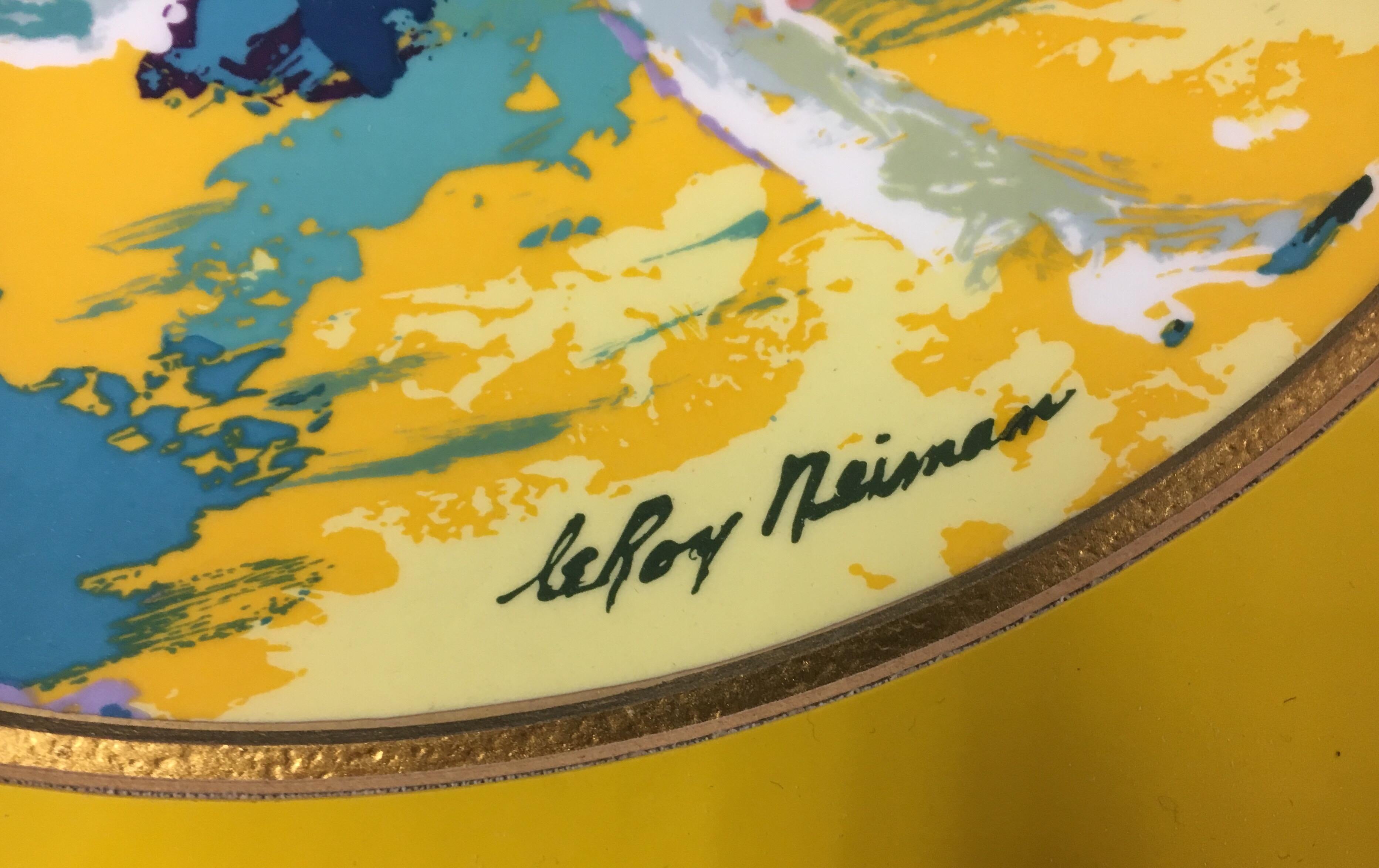Leroy Neiman Limited Edition Royal Doulton Punchinello 1978 Framed Artwork Plate In Good Condition In West Hartford, CT