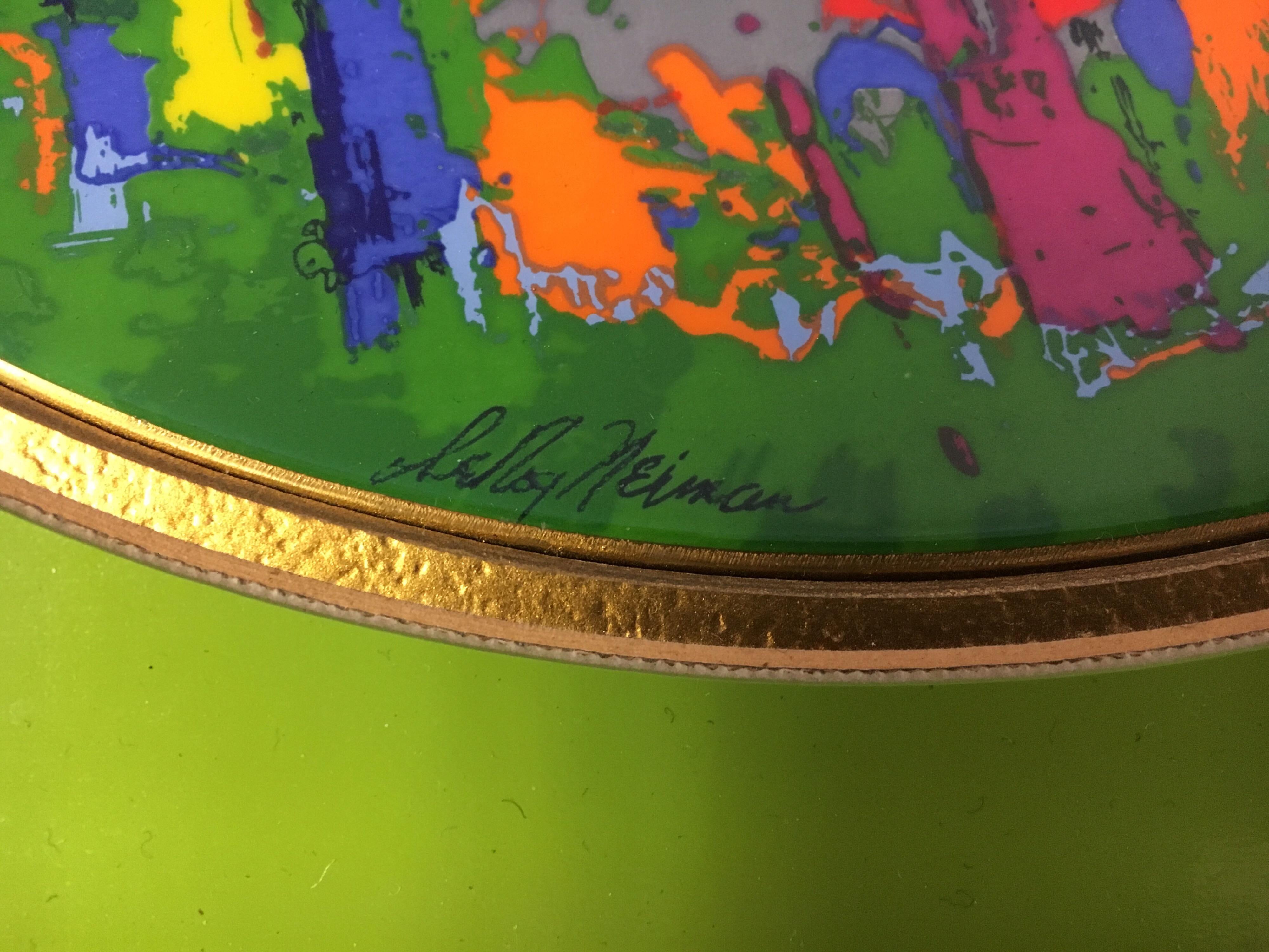 American LeRoy Neiman Limited Edition Royal Doulton Columbine 1977 Framed Artwork Plate