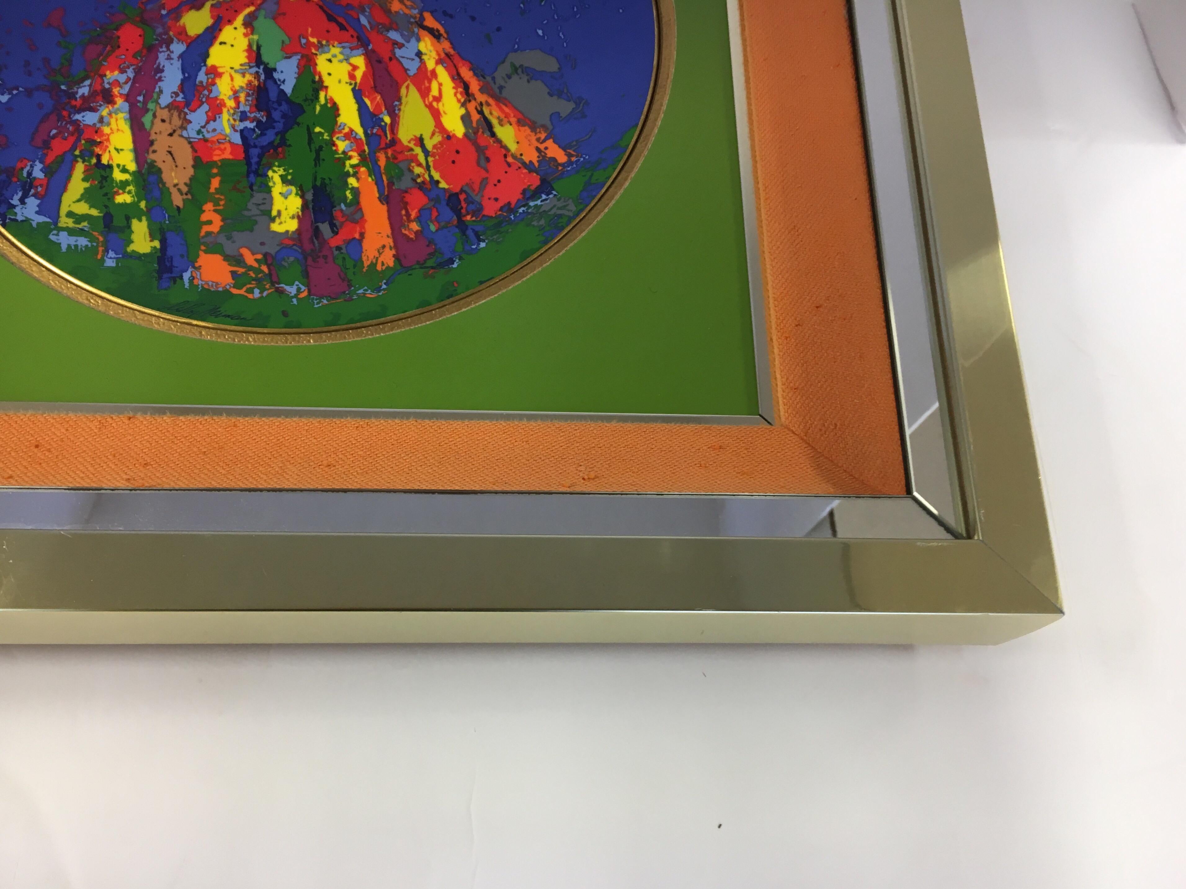 Metal LeRoy Neiman Limited Edition Royal Doulton Columbine 1977 Framed Artwork Plate