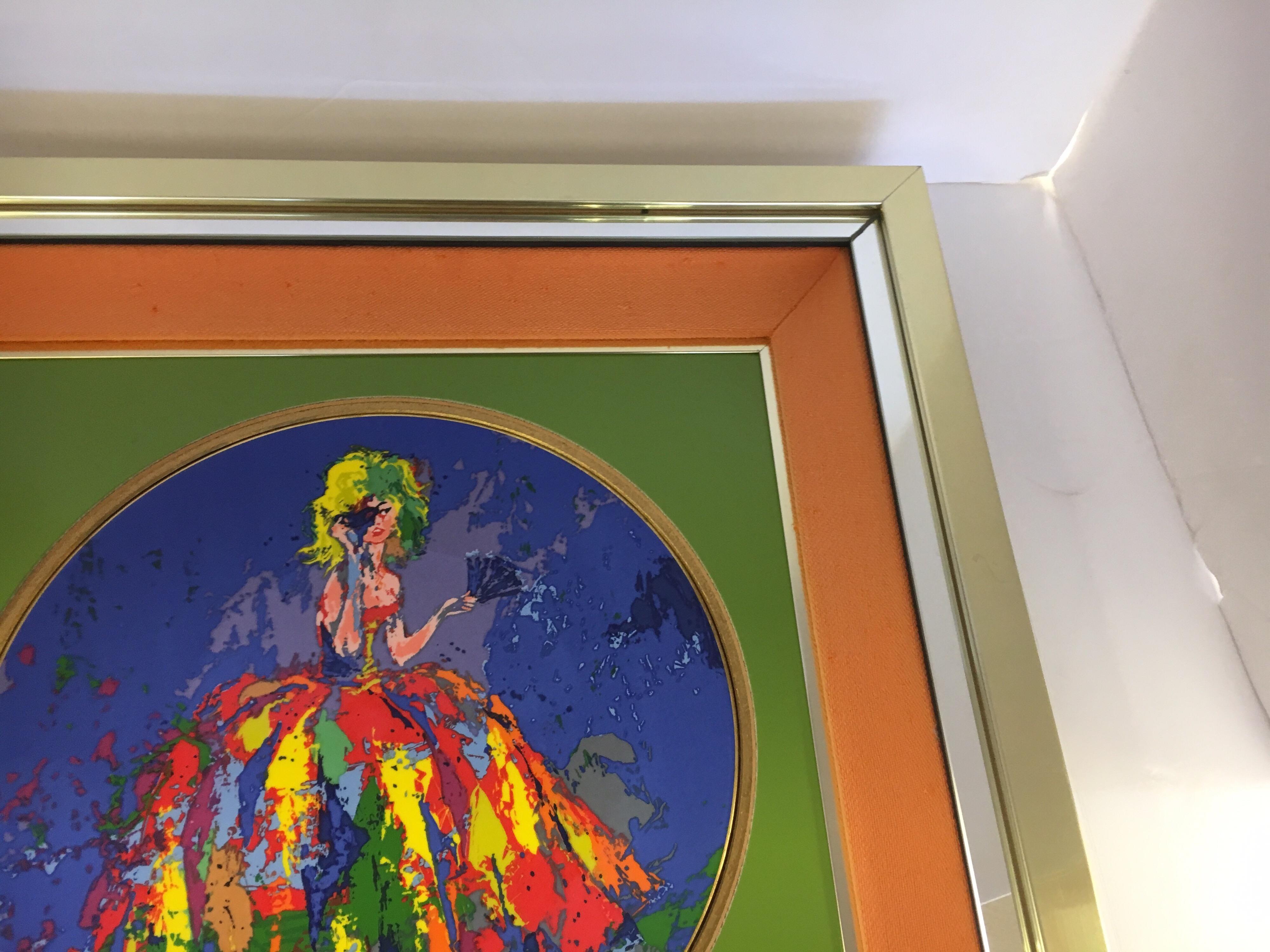 LeRoy Neiman Limited Edition Royal Doulton Columbine 1977 Framed Artwork Plate 1