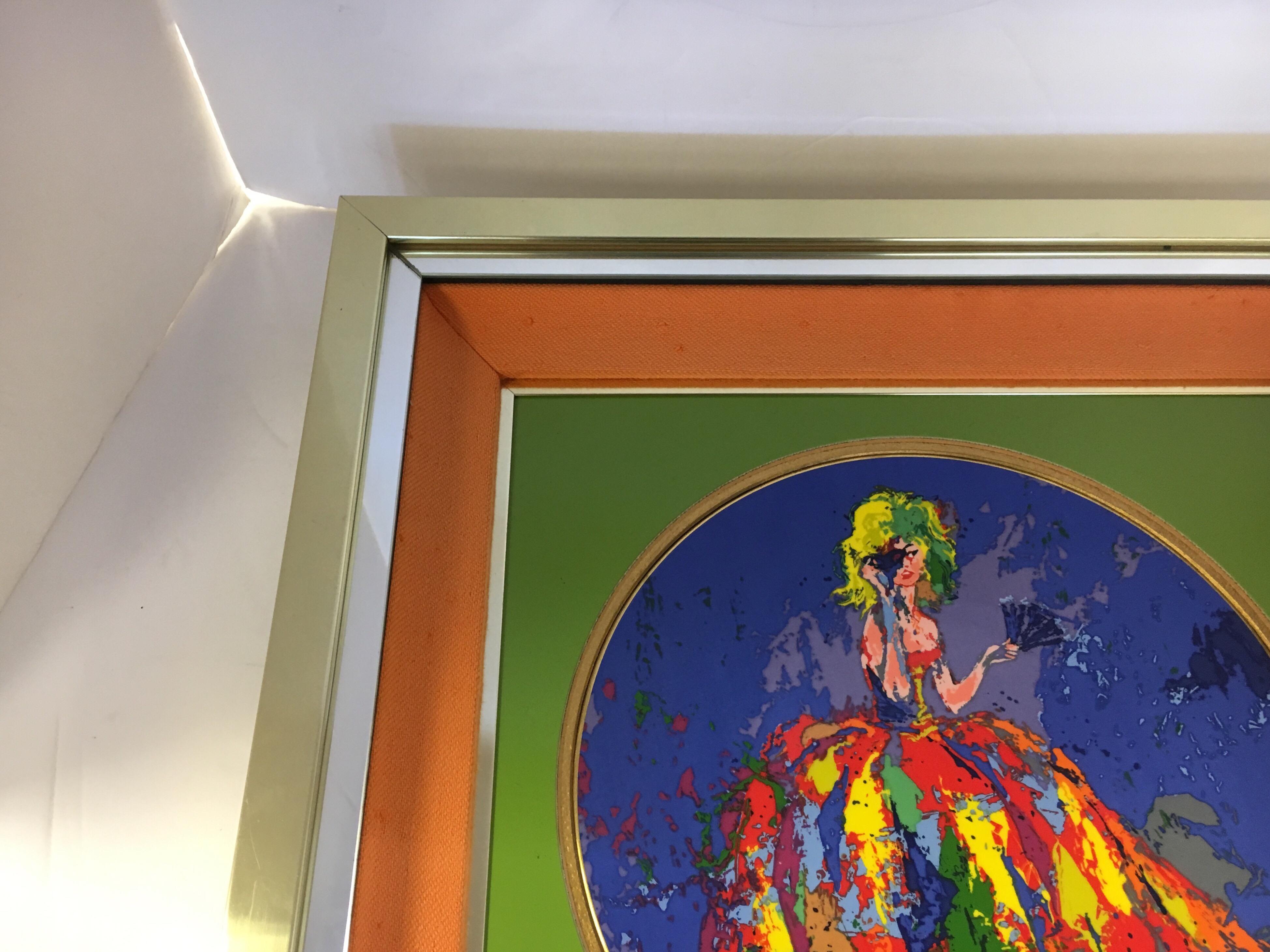 LeRoy Neiman Limited Edition Royal Doulton Columbine 1977 Framed Artwork Plate 2