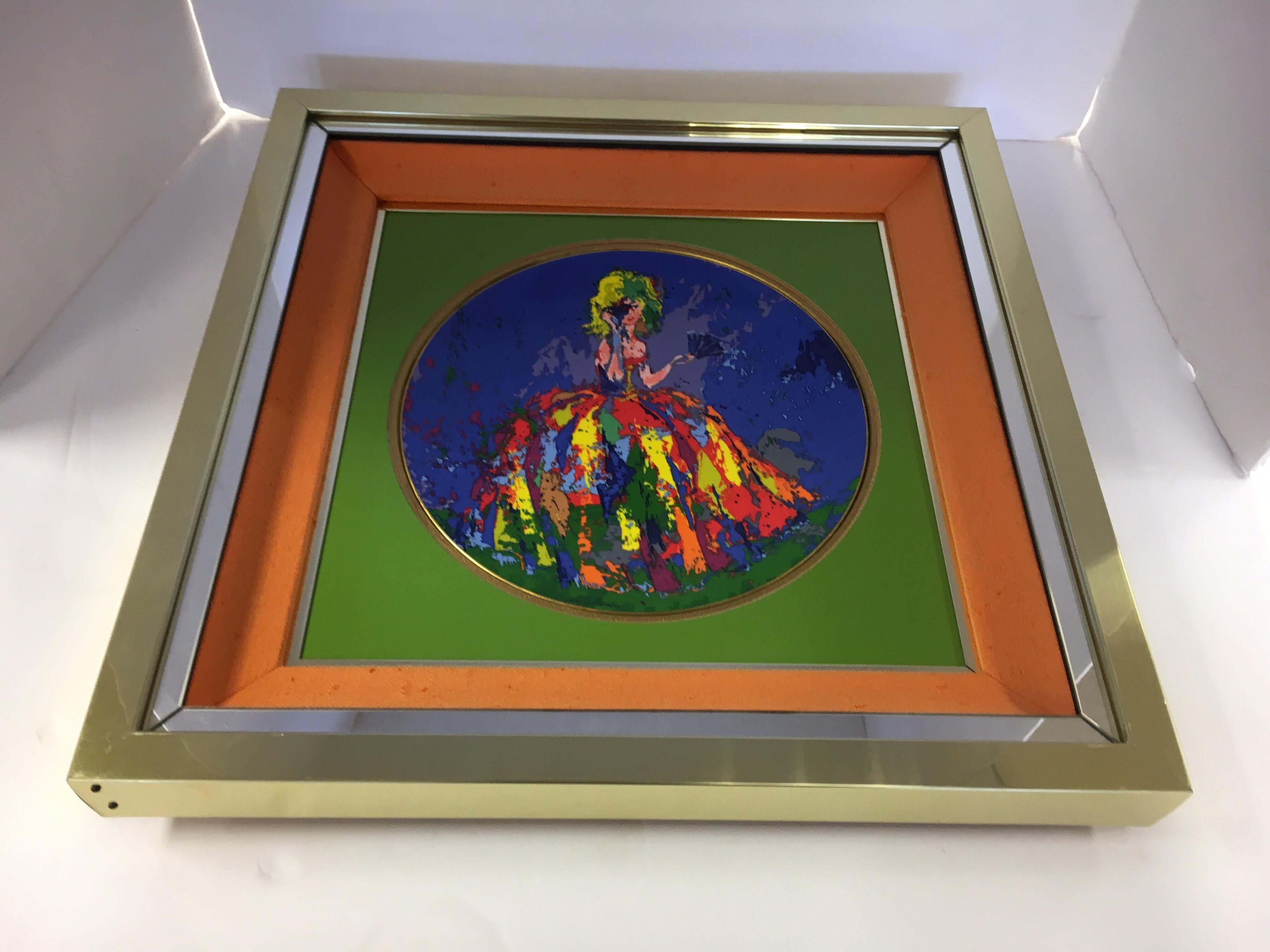 LeRoy Neiman Limited Edition Royal Doulton Columbine 1977 Framed Artwork Plate 3