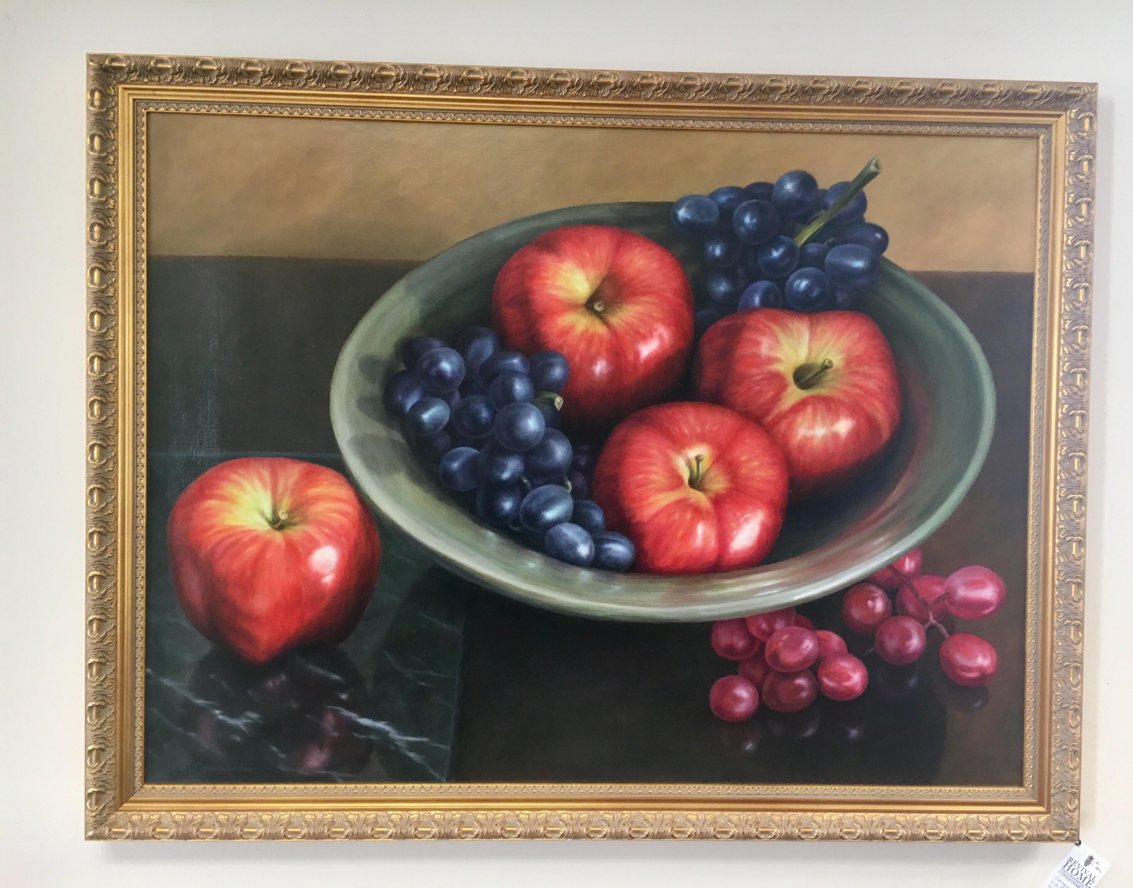 Late 20th Century Original Oil on Canvas Signed Still Life Painting S. Schrohenlofer