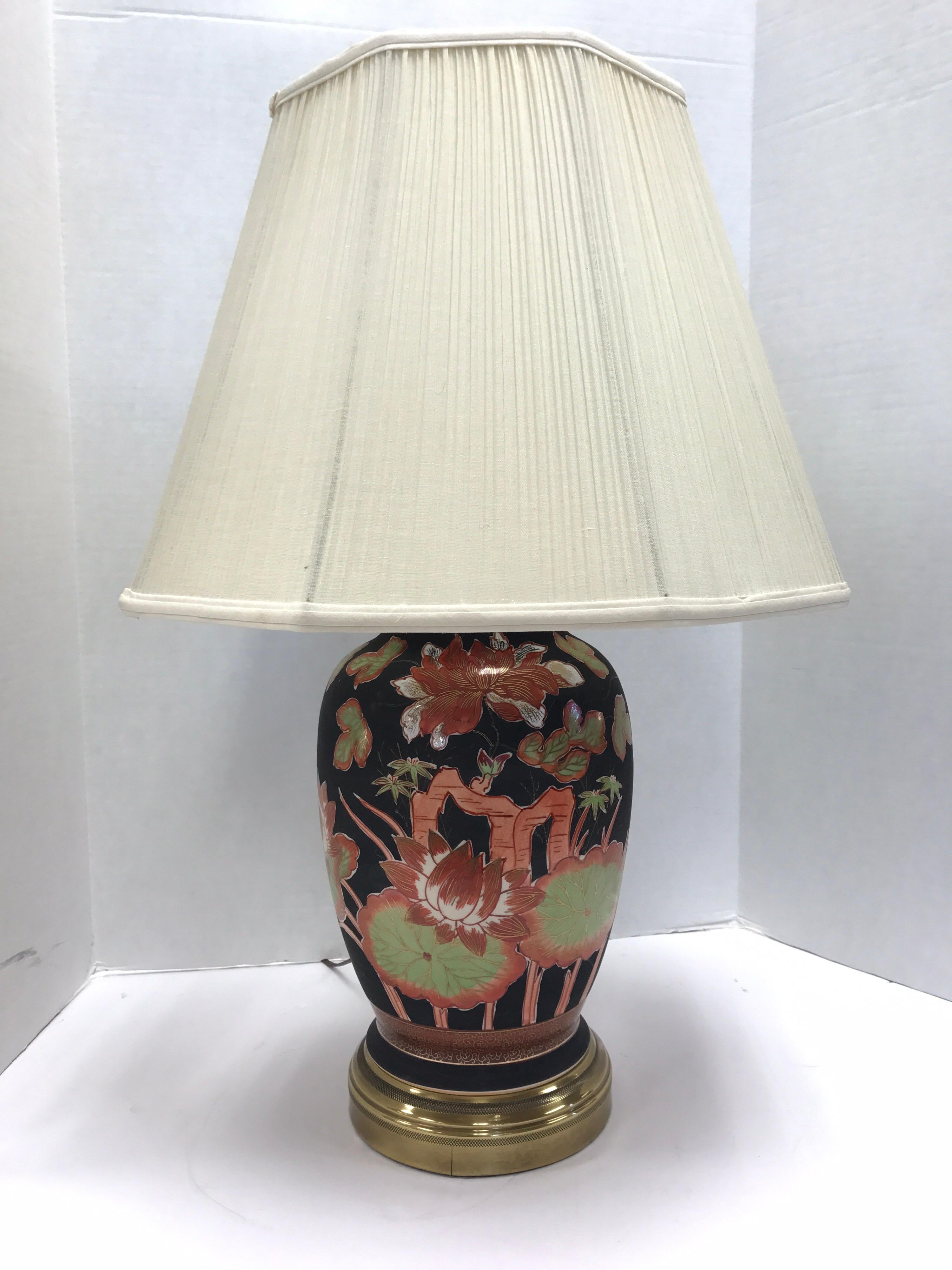 Late 20th Century Frederick Cooper Asian Inspired Porcelain Lamp