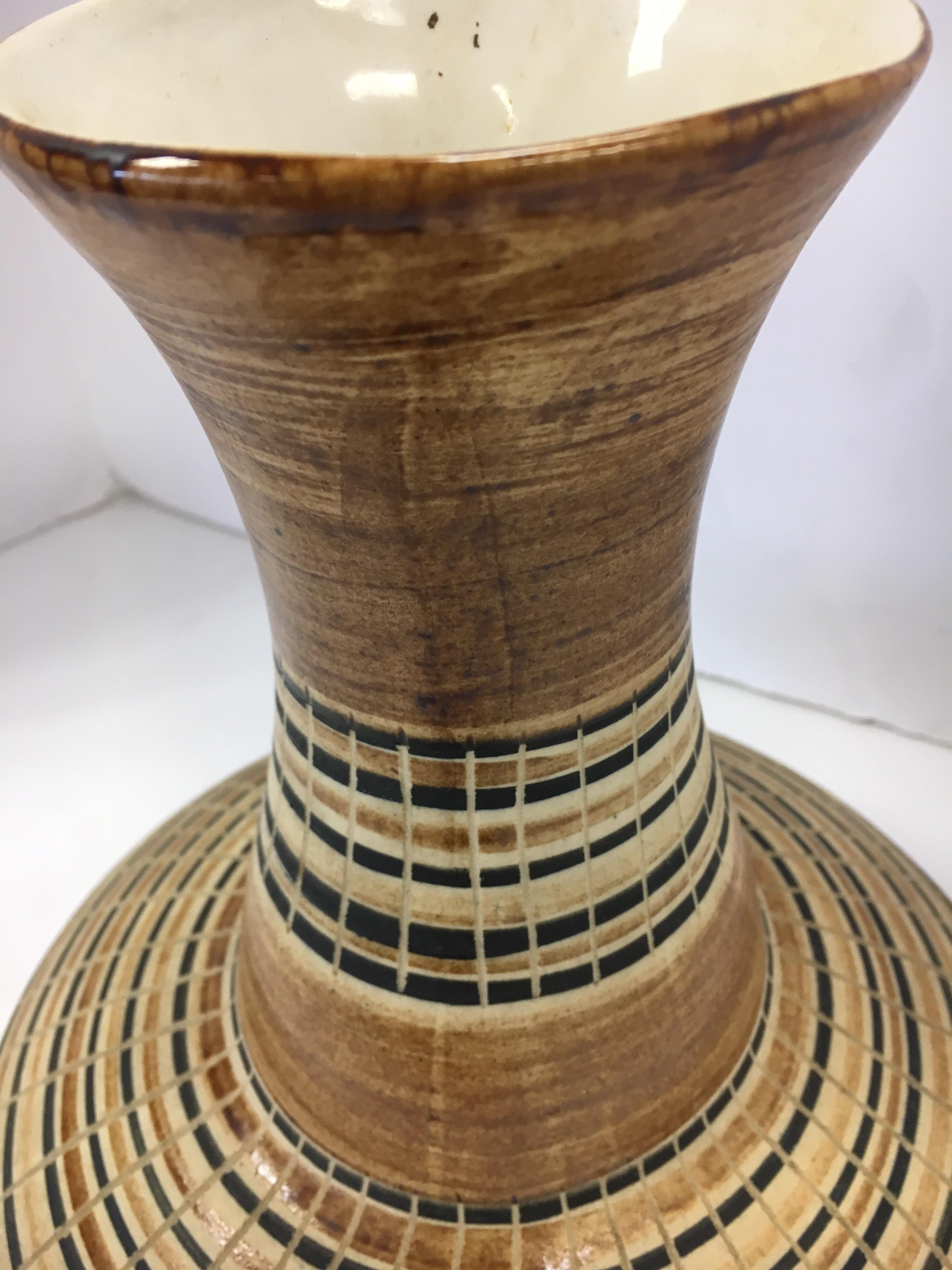 Israeli Harsa Studio Israel Mid-Century Modern Ceramic Vase Urn