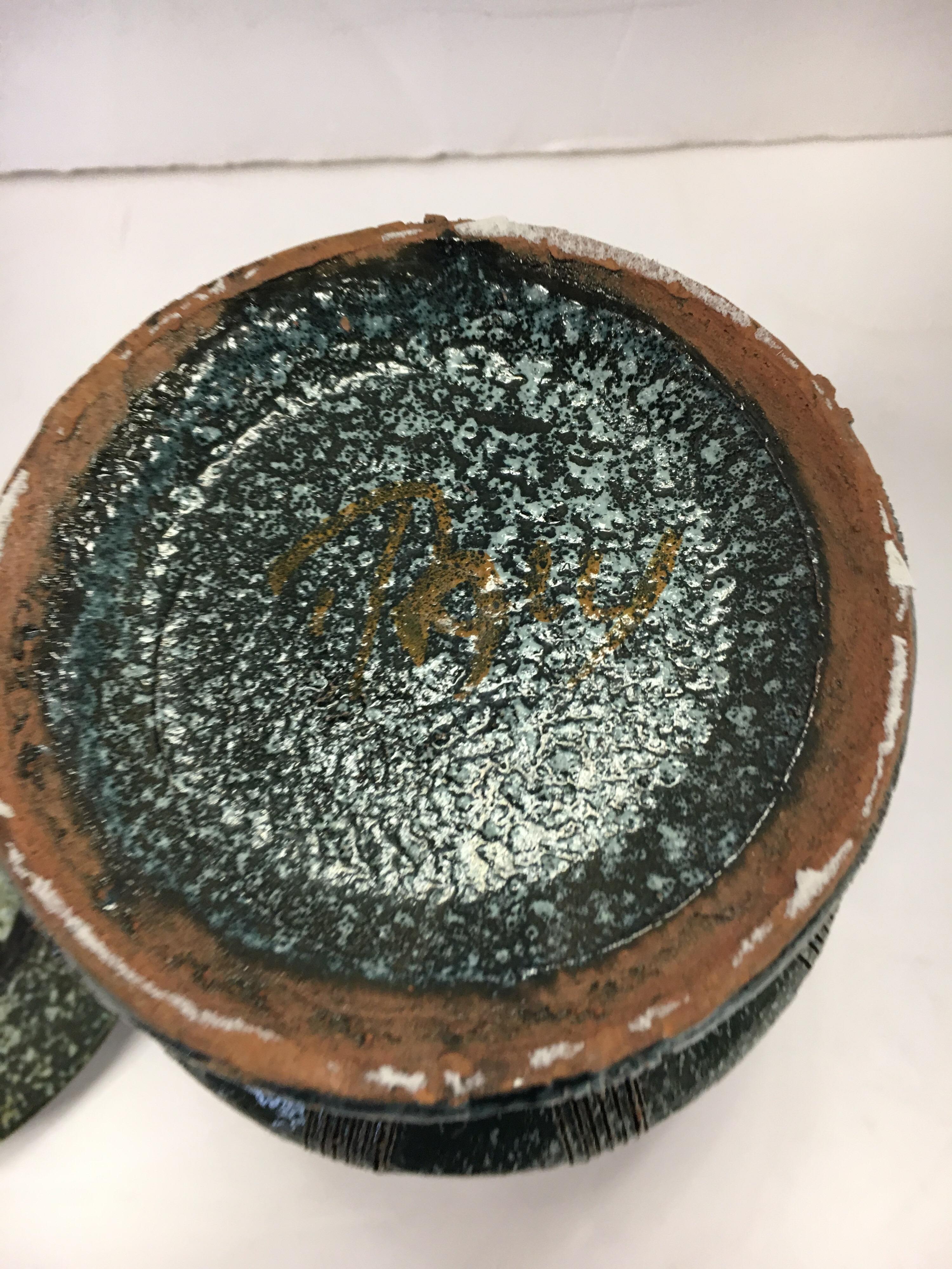 Made in Italy Signed Covered Urn Vase Jar 5