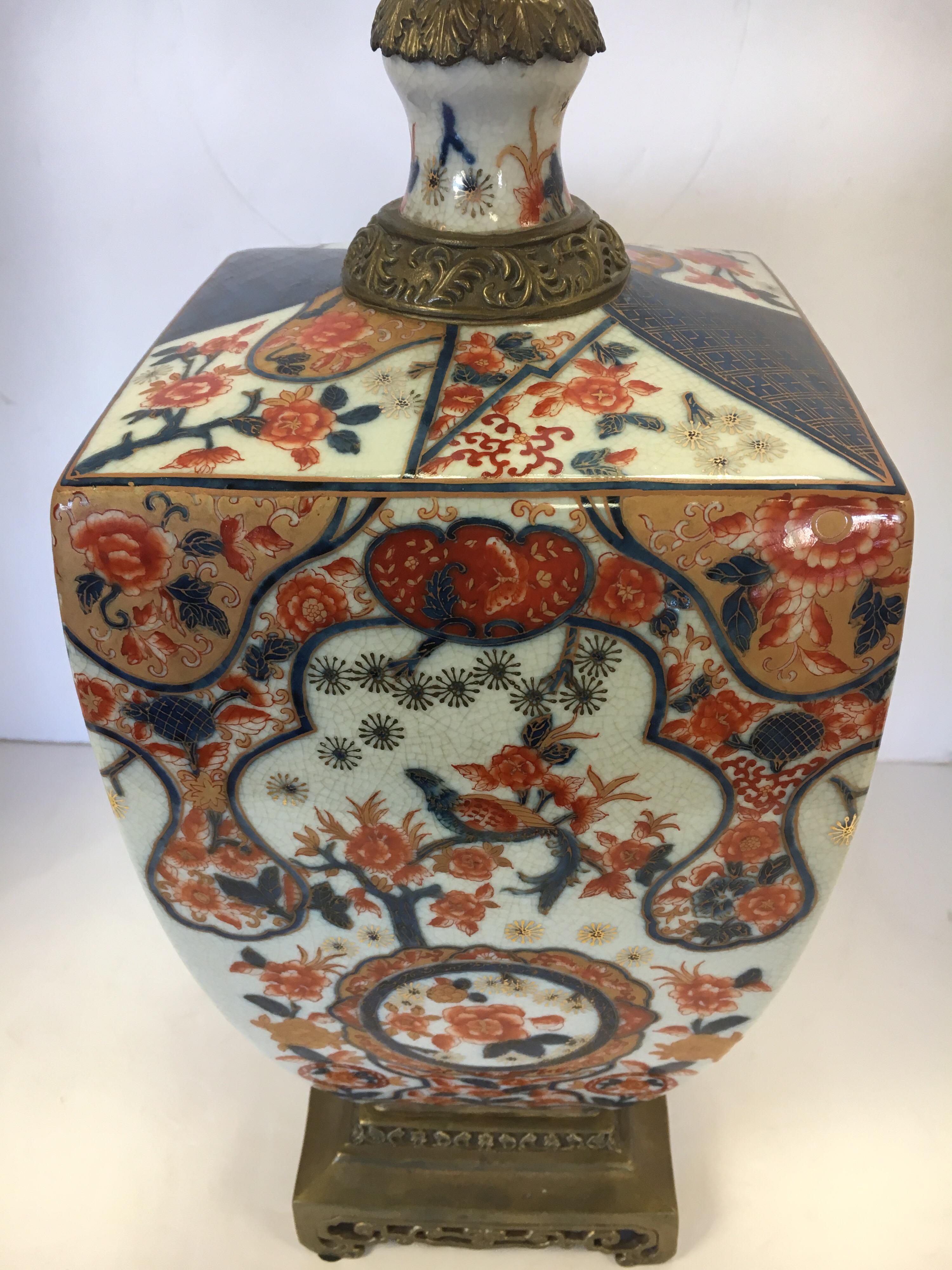 Asian Inspired Porcelain Table Lamp In Good Condition In West Hartford, CT