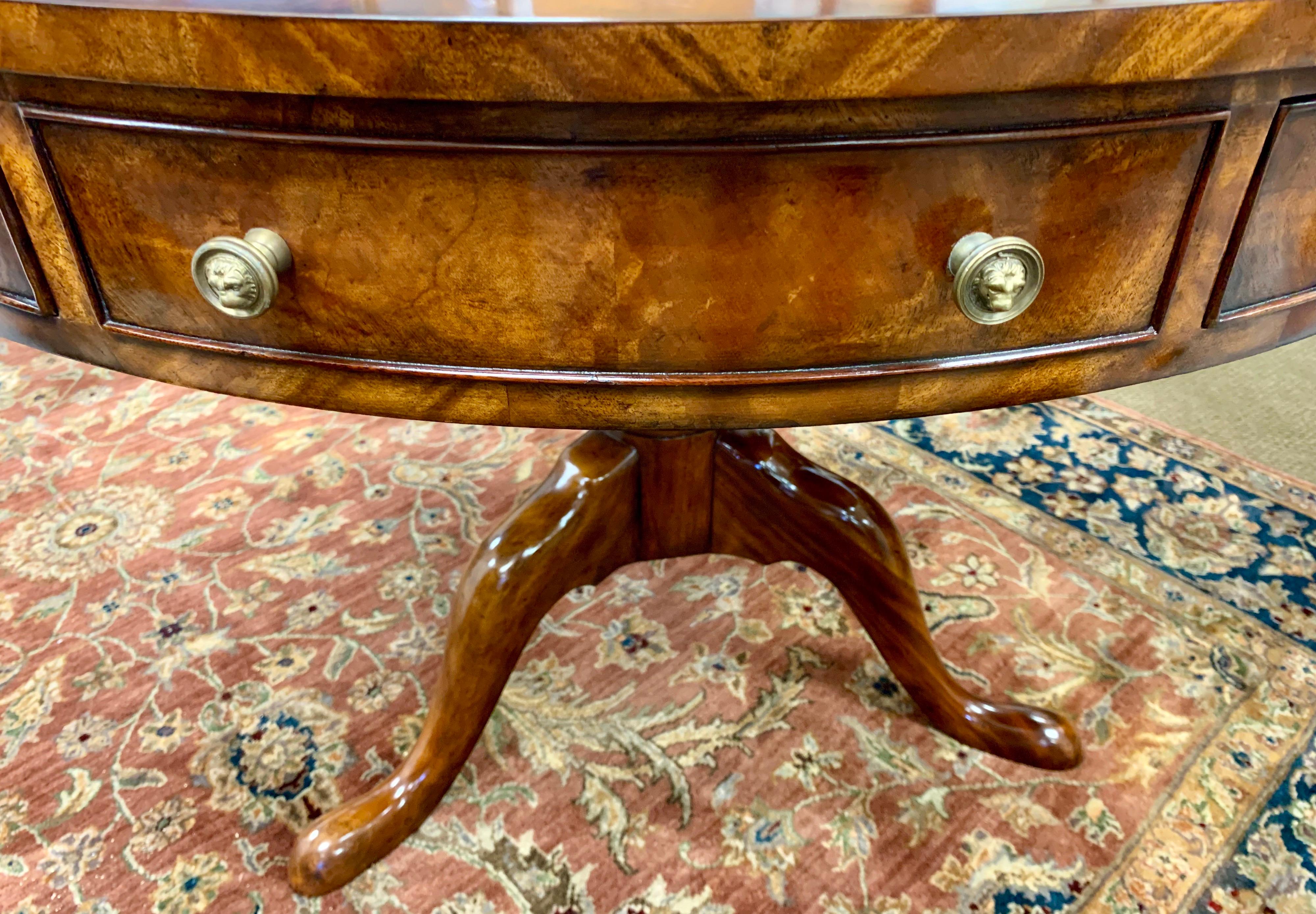 Theodore Alexander Signed Althorp Mahogany Round Center, Game or Dining Table 5