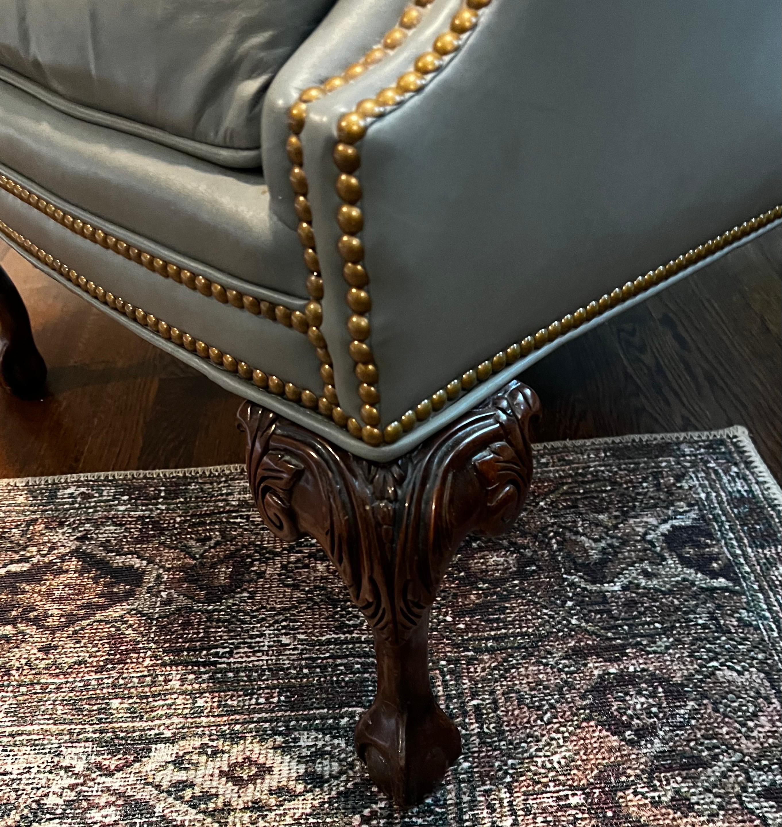grey wingback chair