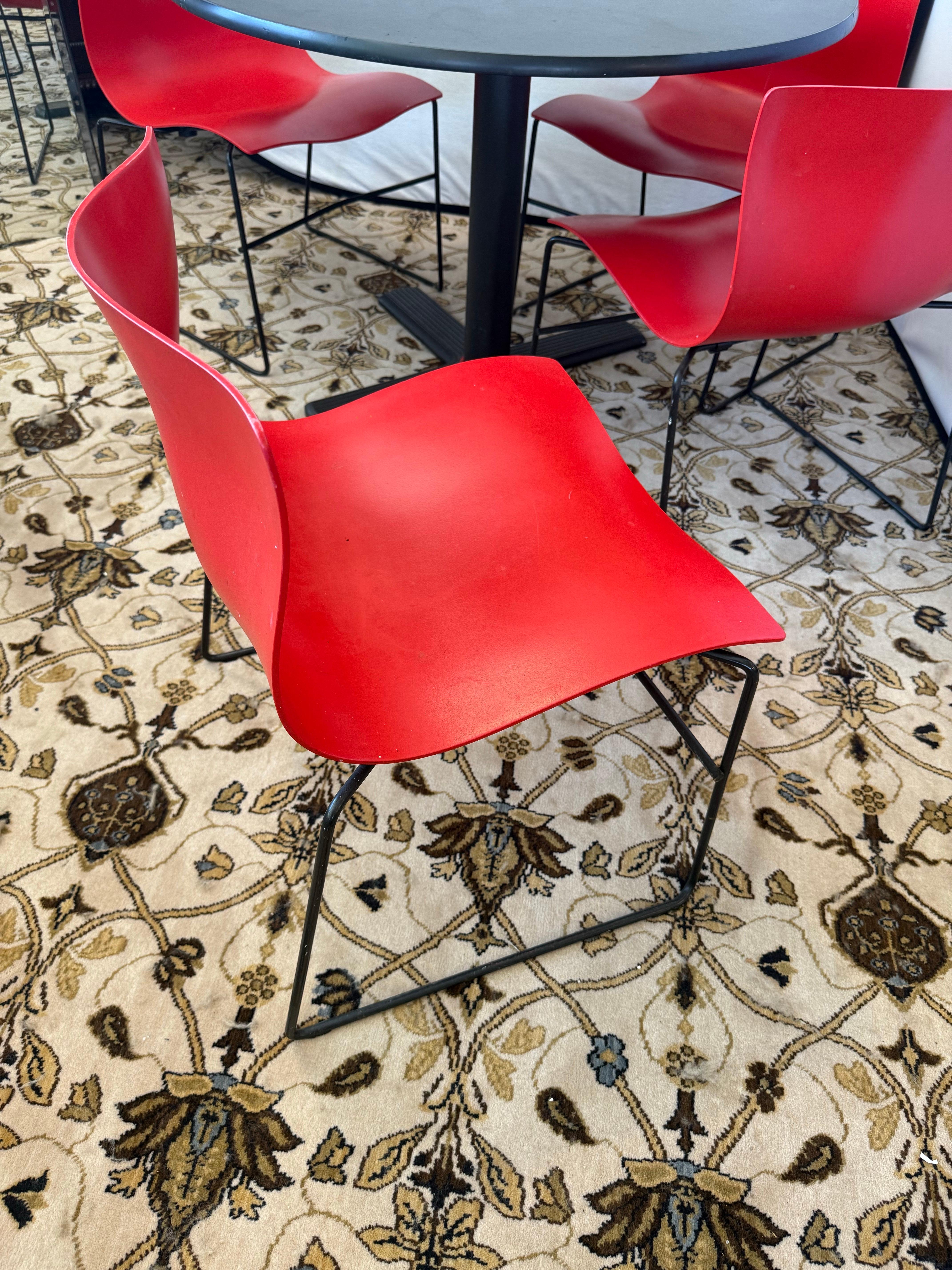 Rare Knoll Massimo Vignelli 1985 5-PC Dining Set Handkerchief Chairs & Table In Good Condition For Sale In West Hartford, CT