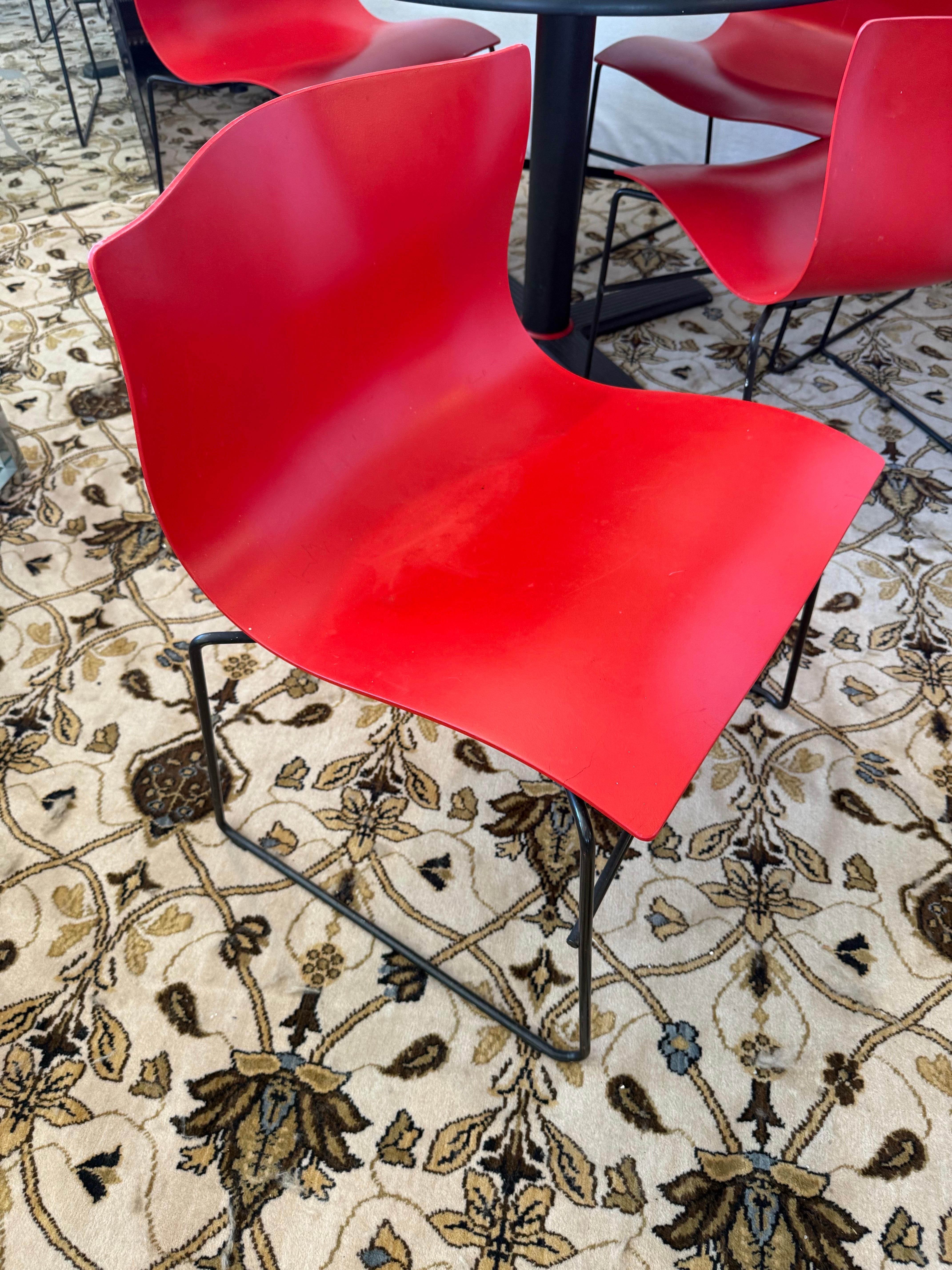 Rare Knoll Massimo Vignelli 1985 5-PC Dining Set Handkerchief Chairs & Table For Sale 1