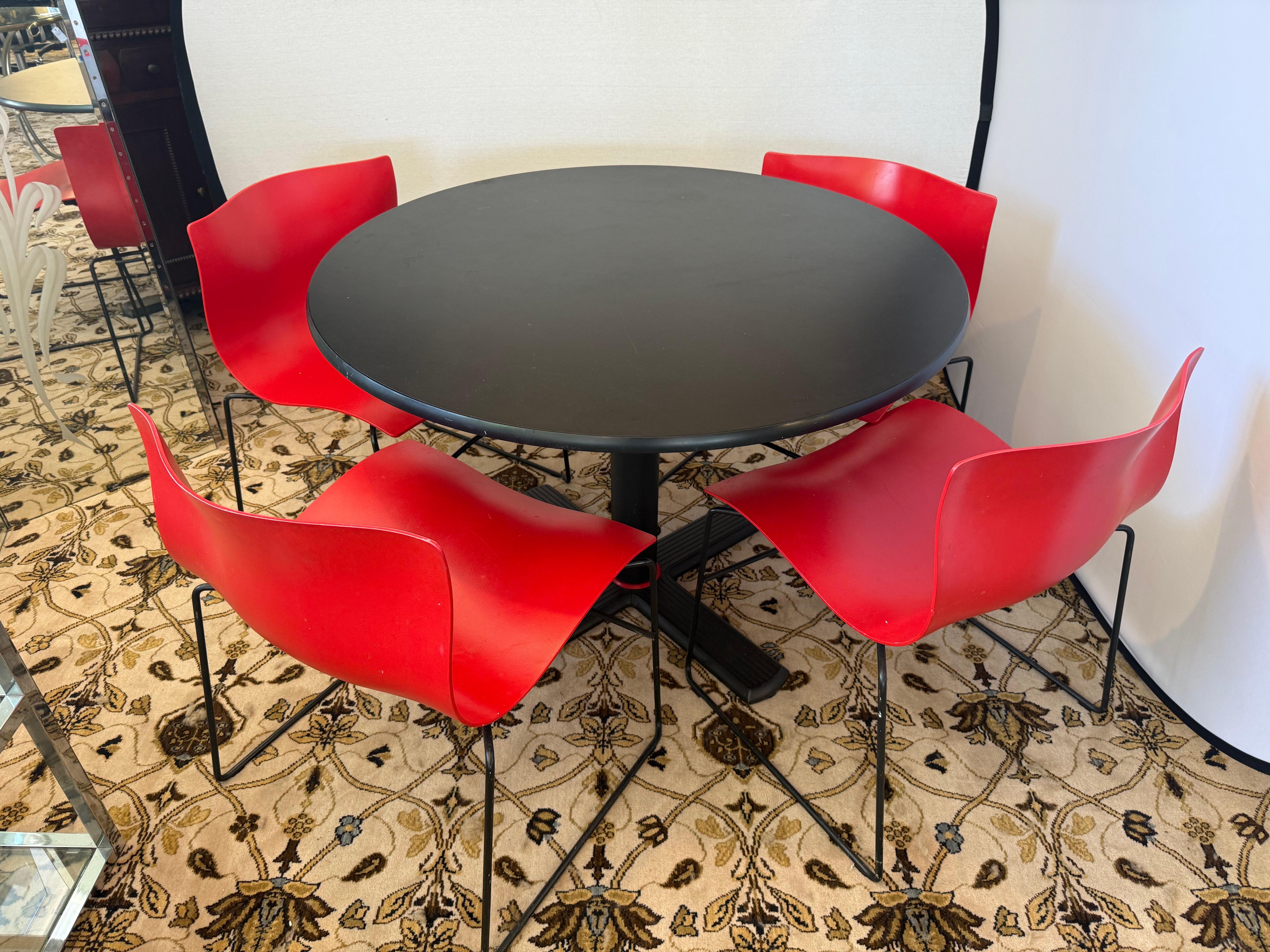 Rare Knoll Massimo Vignelli 1985 5-PC Dining Set Handkerchief Chairs & Table For Sale 3