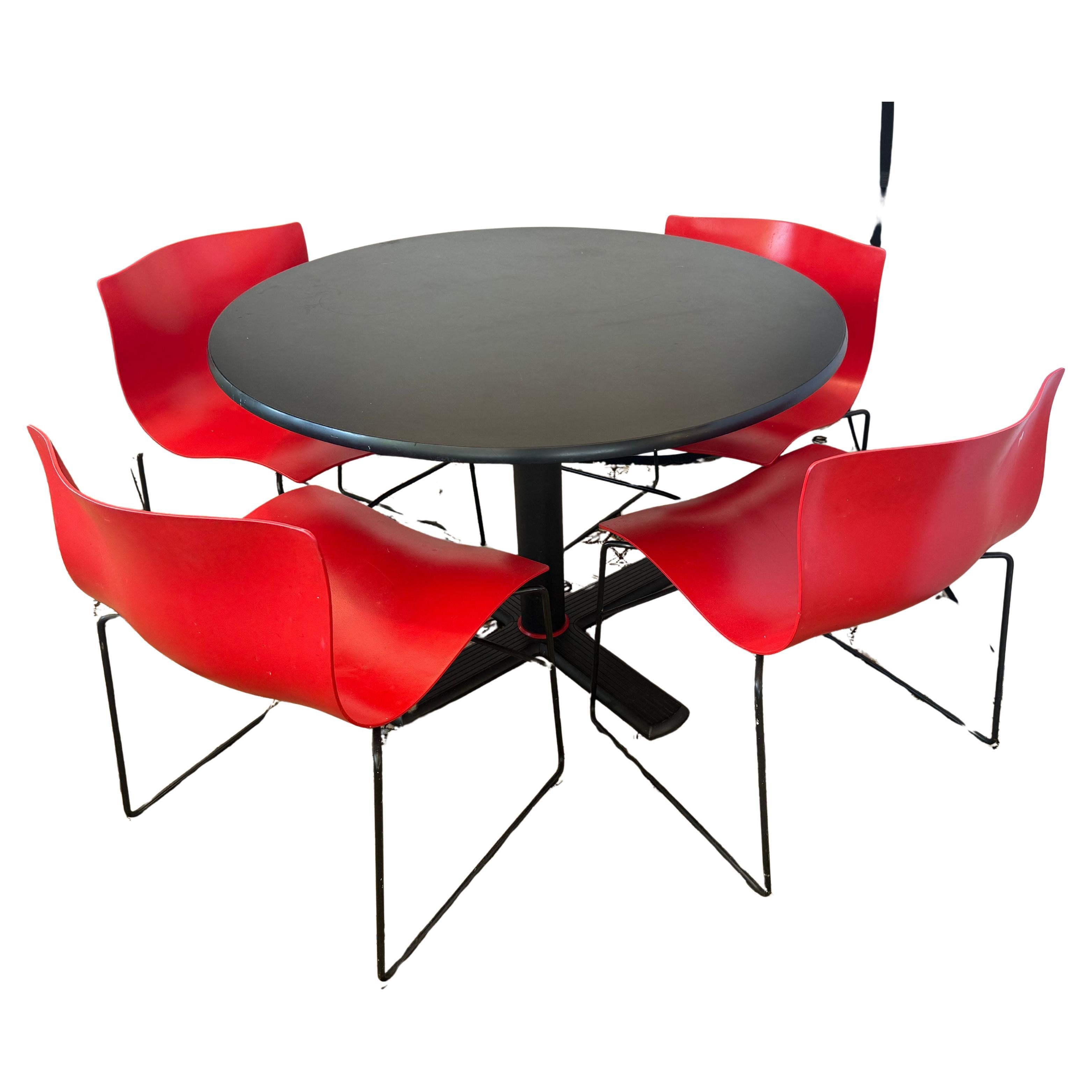 Rare Knoll Massimo Vignelli 1985 5-PC Dining Set Handkerchief Chairs & Table For Sale