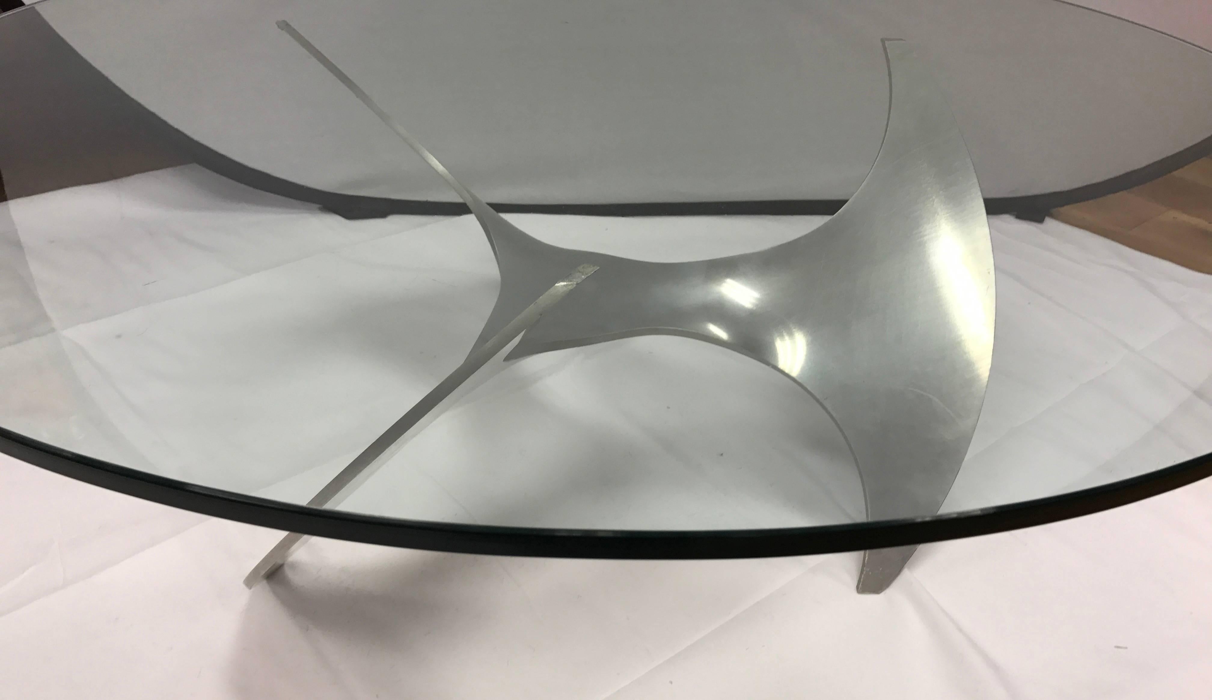 Knut Hesterberg Atomic Propeller Coffee Cocktail Glass Table In Excellent Condition In West Hartford, CT