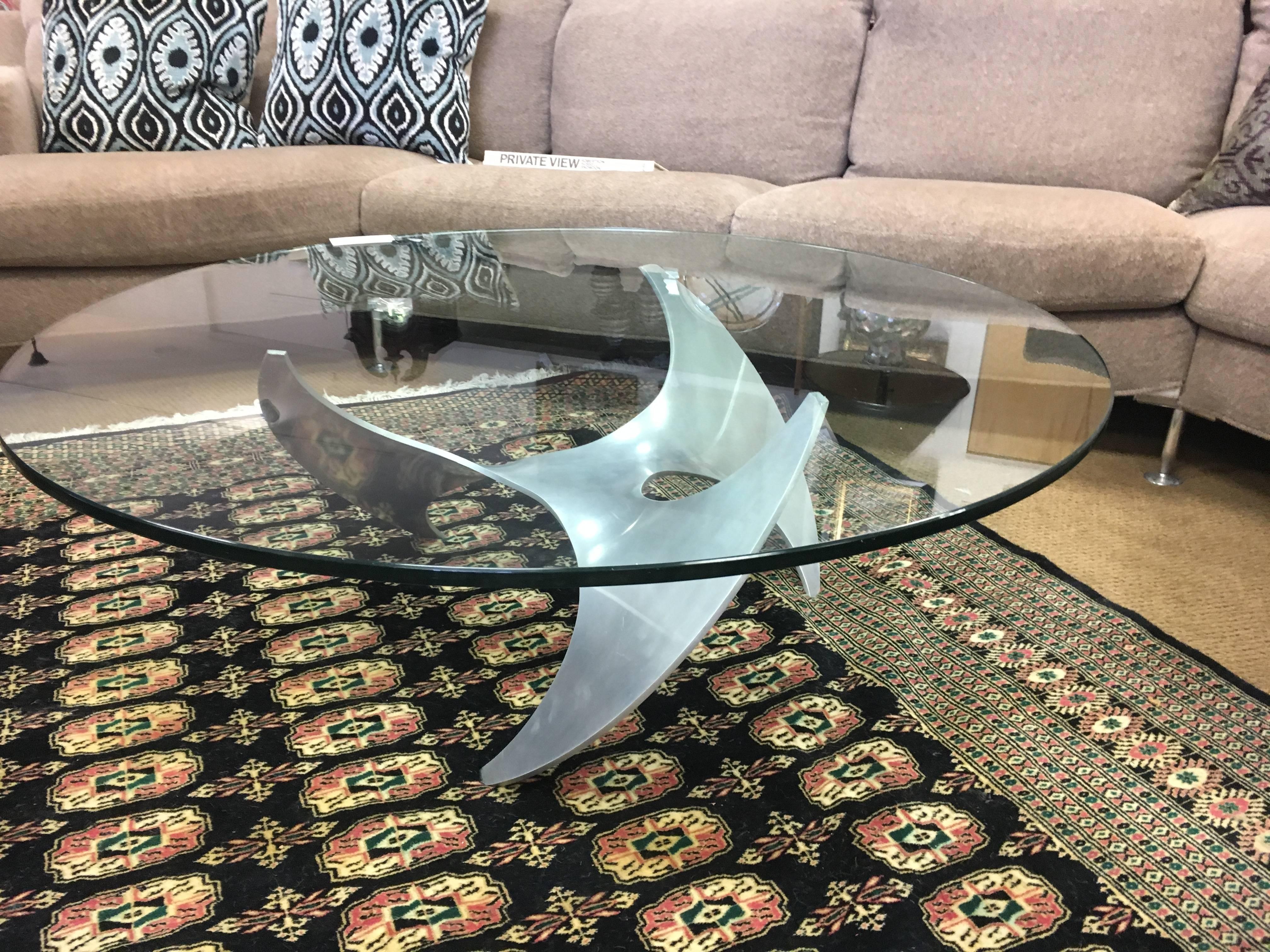Steel Knut Hesterberg Atomic Propeller Coffee Cocktail Glass Table