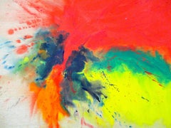 Grande peinture abstraite originale de Rita Schwartz datant des années 1970, de style moderne du milieu du siècle, signée