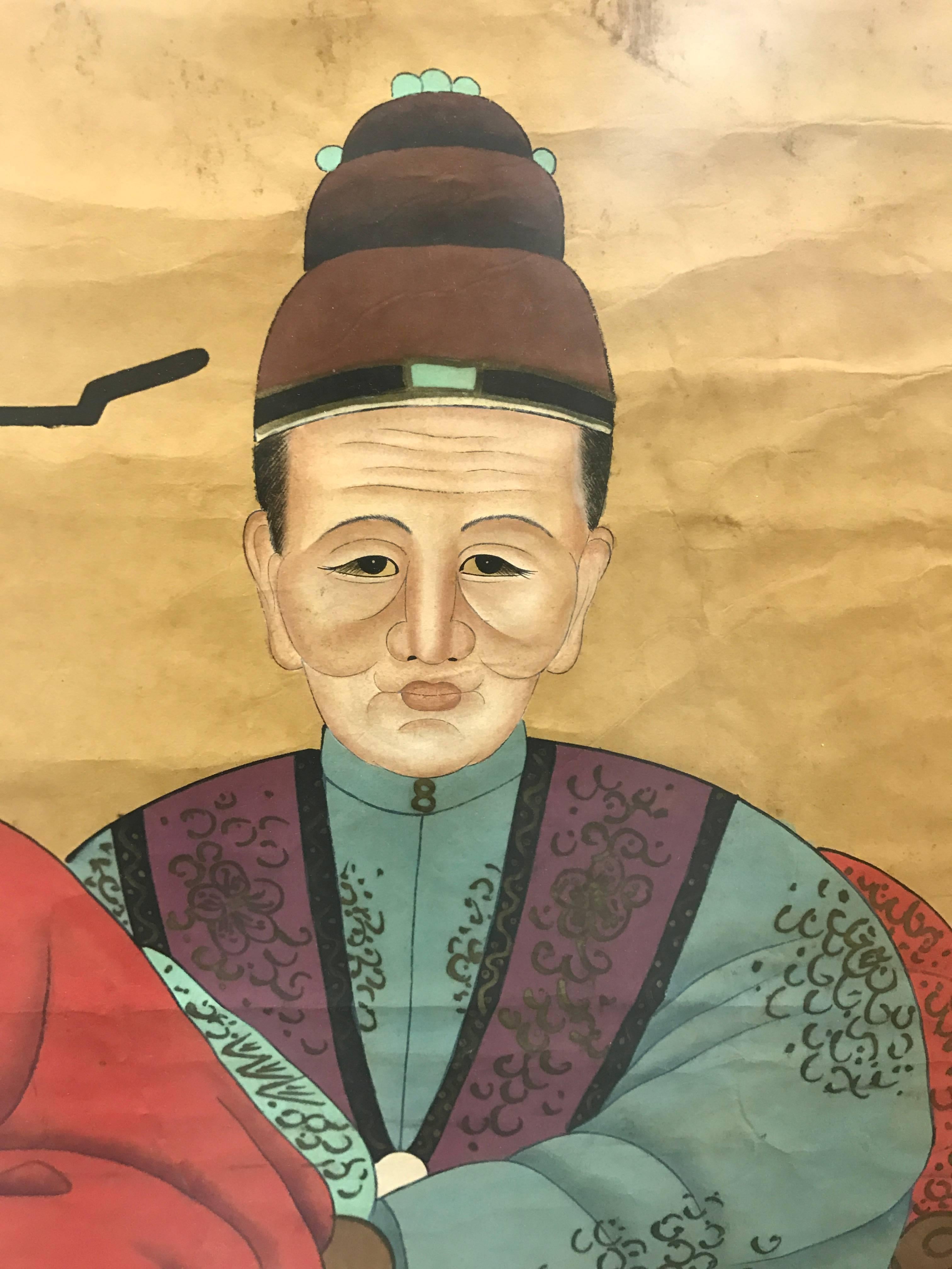 20th Century Large Chinese Ancestral Portrait Painting