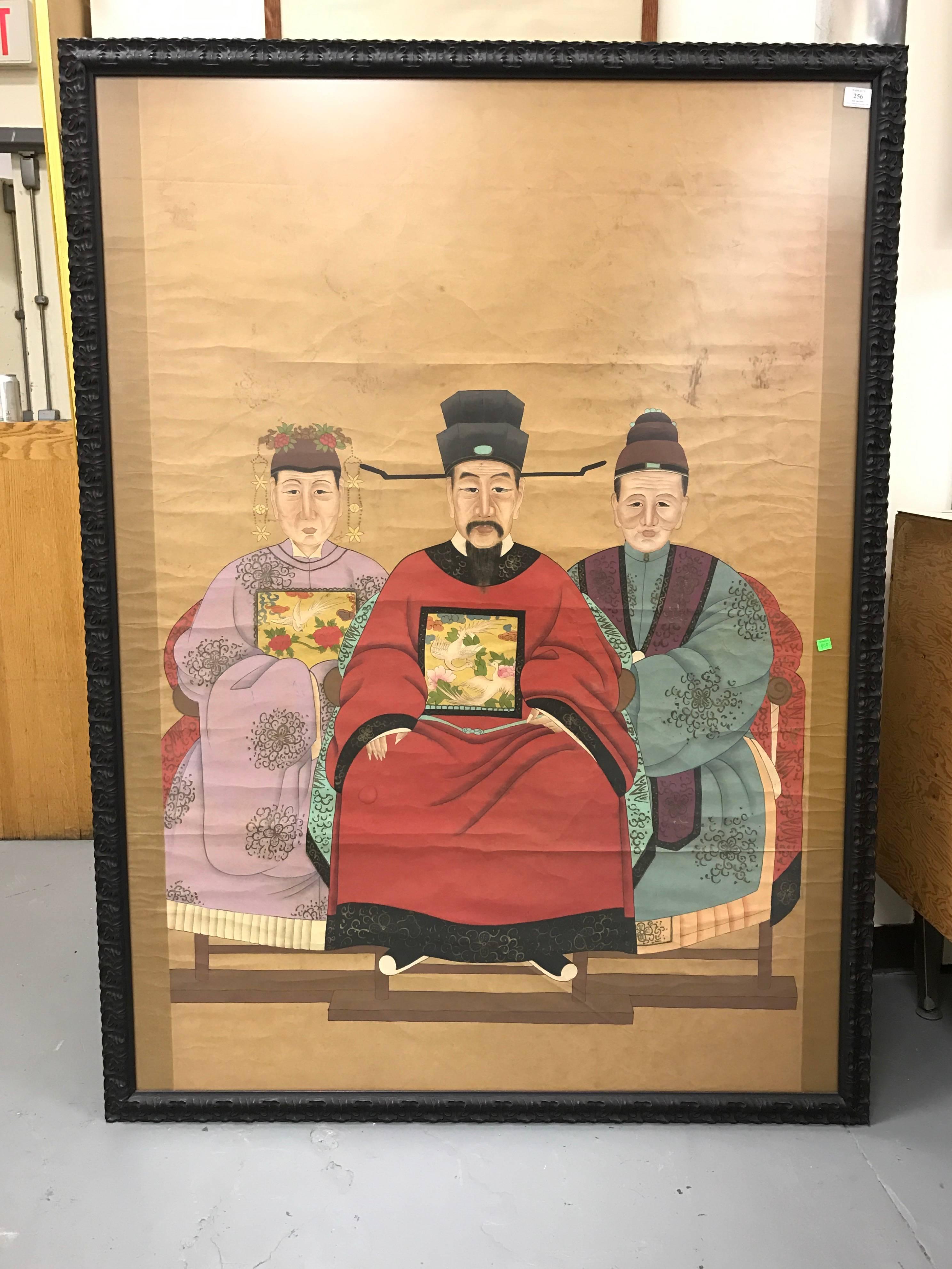 Paper Large Chinese Ancestral Portrait Painting