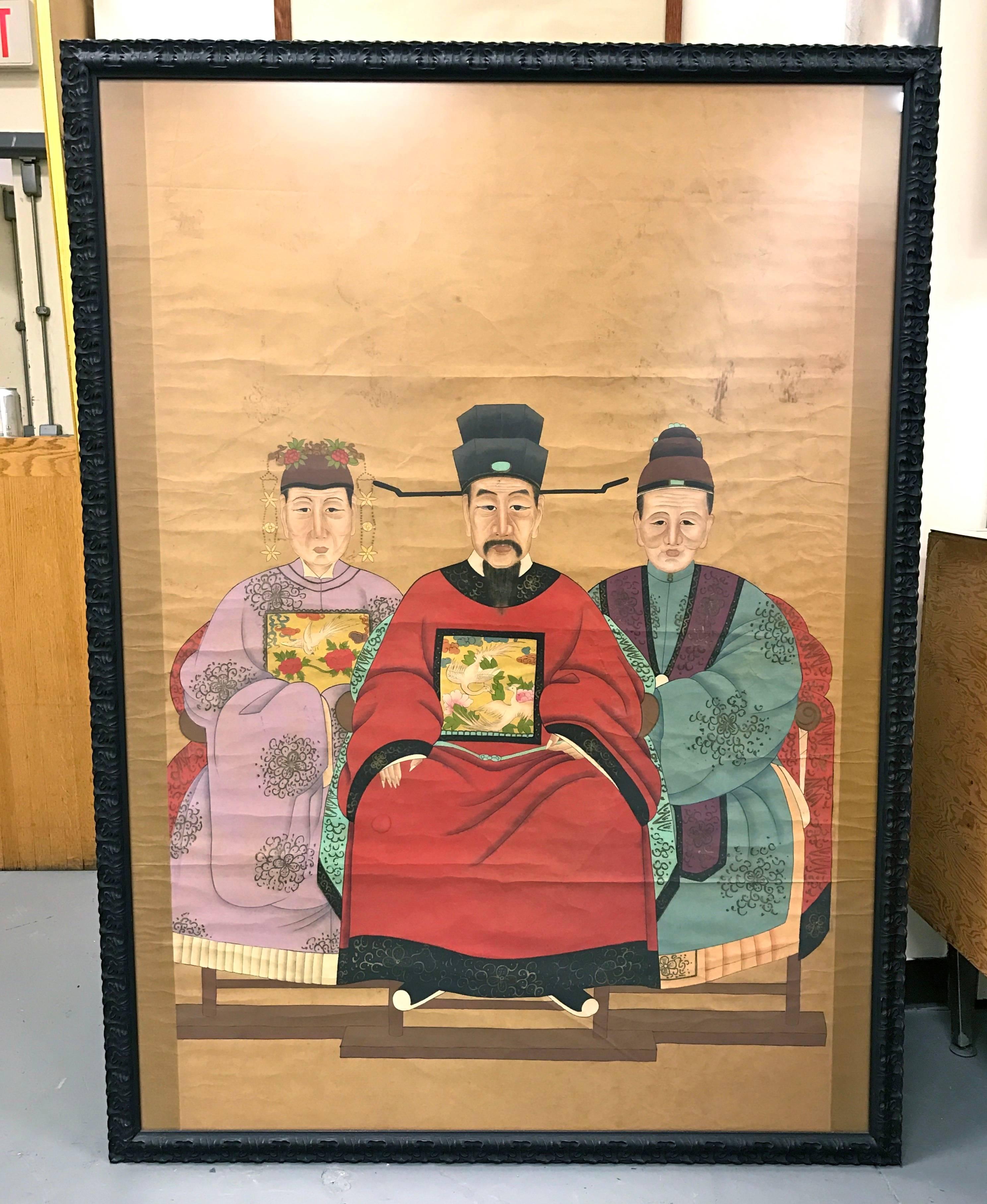 Large Chinese Ancestral Portrait Painting 1