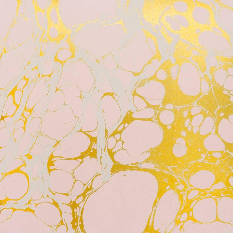 Wabi Lotus Wallpaper Or Wall Mural In Pink And Gold Metallic For Sale Wabi Lotus Wallpaper Or Wall Mural In Pink And Gold Metallic For Sale