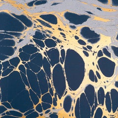 Night Aubergine Wallpaper or Wall Mural in Blue and Gold Metallic