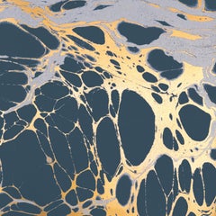 Night Slate Wallpaper or Wall Mural in Deep Blue and Gold Metallic