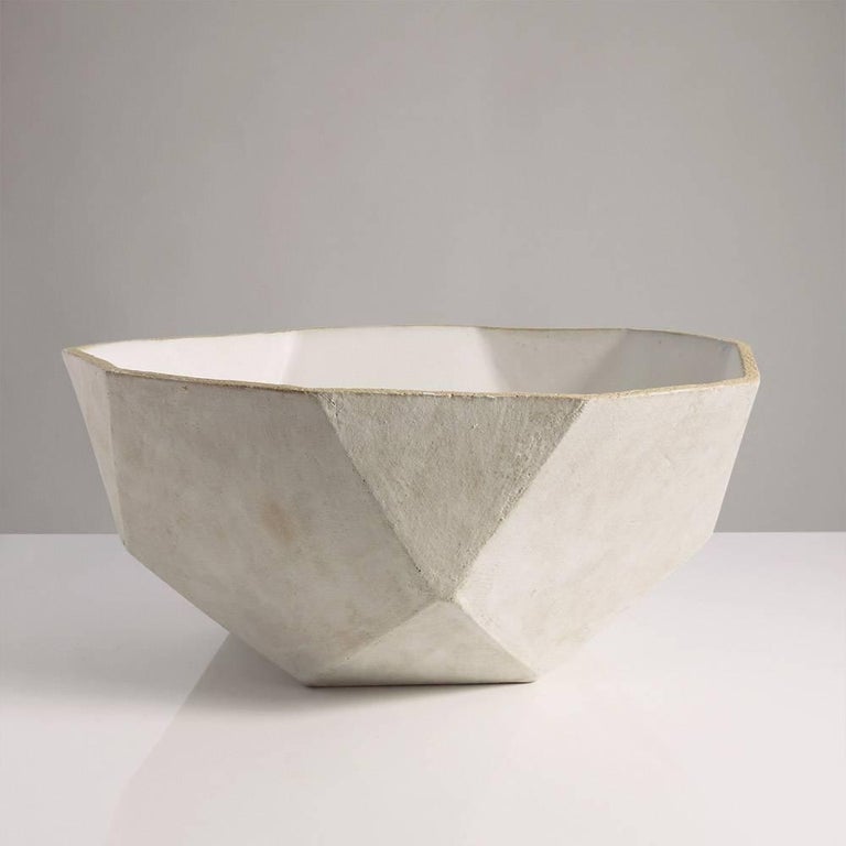 'Geode' Geometric White Ceramic Large Bowl For Sale at 1stdibs