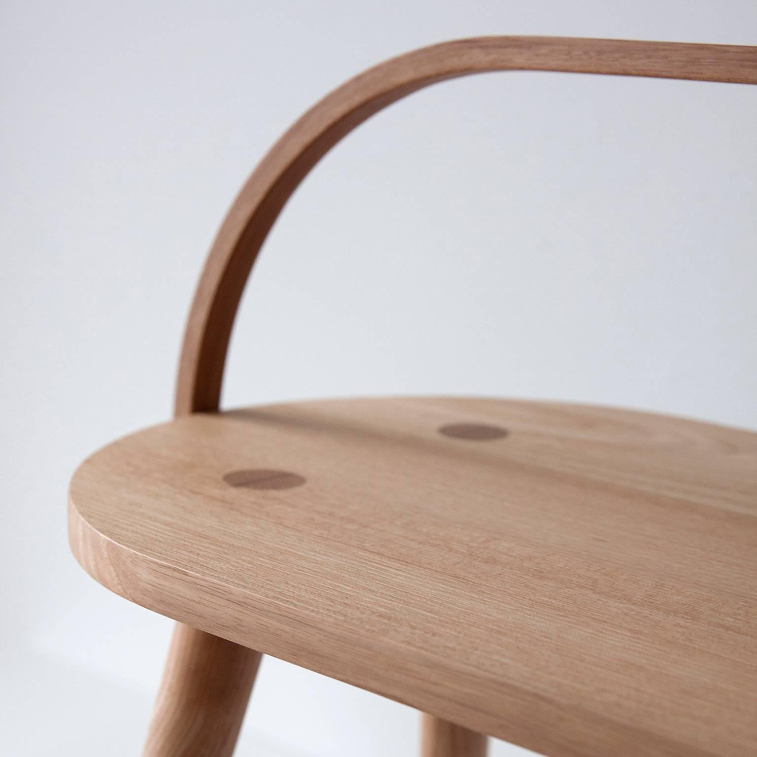 Américain Banc seau, table d'appoint ou siège long moderne avec poignée en bois courbé en frêne massif en vente