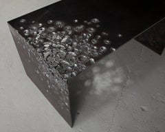 Burnt Steel Table, Minimalist Steel Coffee Table