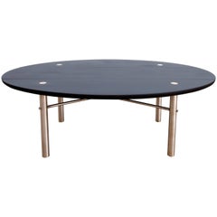 Connect Low Table in Customizable Charred Hardwood Maple and Patinated Bronze