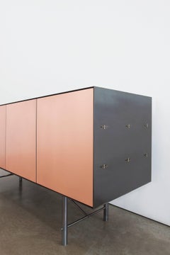 Connect Credenza Cabinet or Sideboard in Customizable Steel Plate Satin Copper