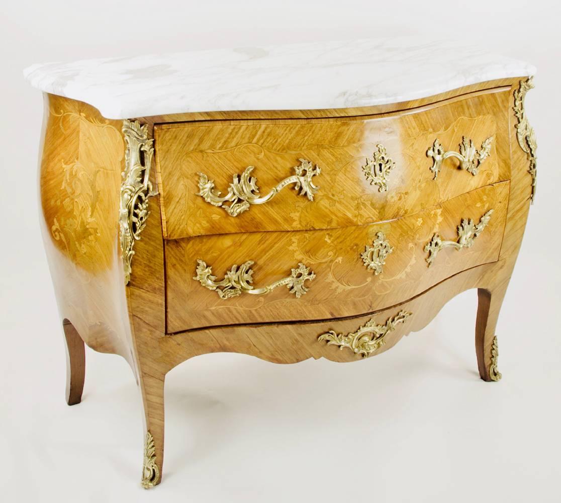 Louis XV style Bombe Serpentine Commode  1