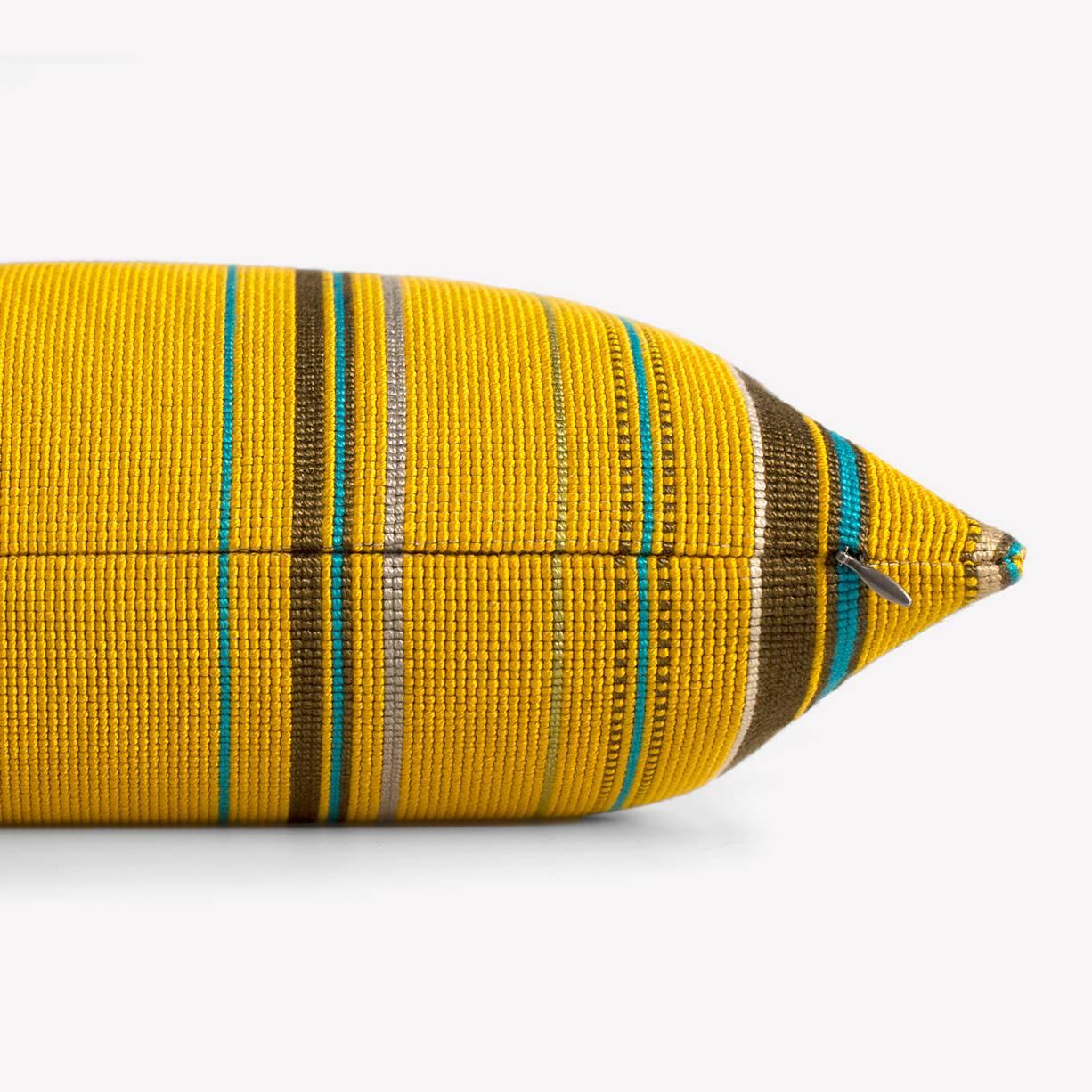 Maharam Pillow
Point by Paul Smith 
014 Citrus

A study in variegation, Point by Paul Smith explores scale, density, rhythm, color, and proportion in an imaginative display of British fashion. Created in collaboration with the Maharam Design studio,