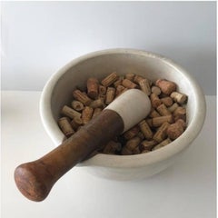 Antique French Limestone Medicine Bowl (ciotola per medicinali in pietra calcarea)
