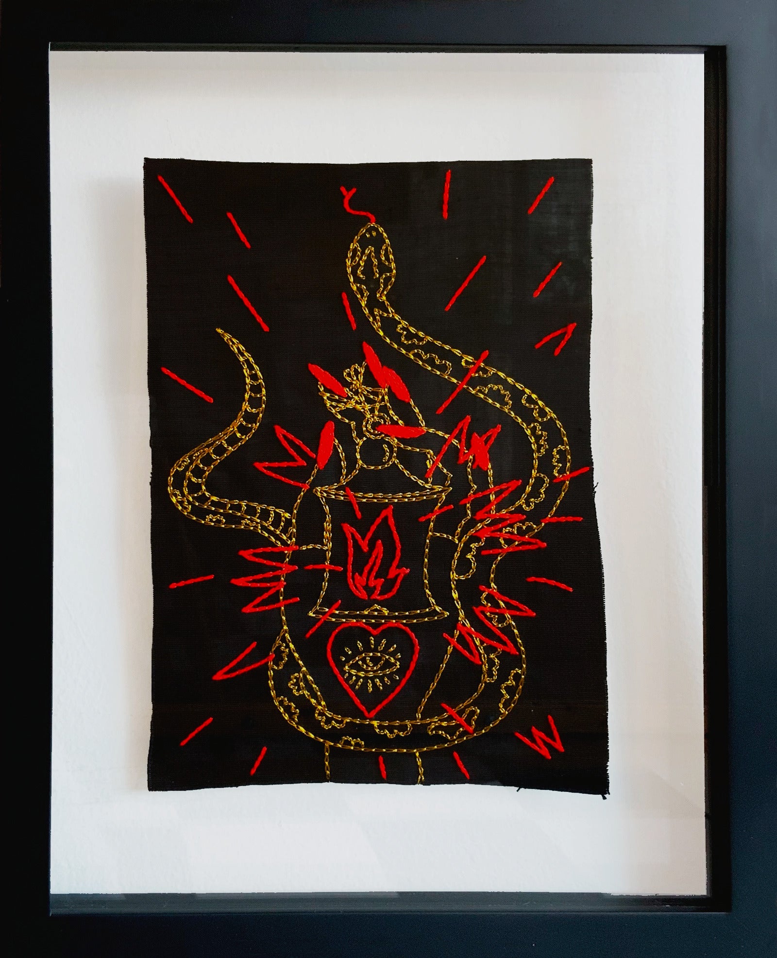 El Ermitaño. Aus der Serie Ventura.  Stickgarn auf Leinwand