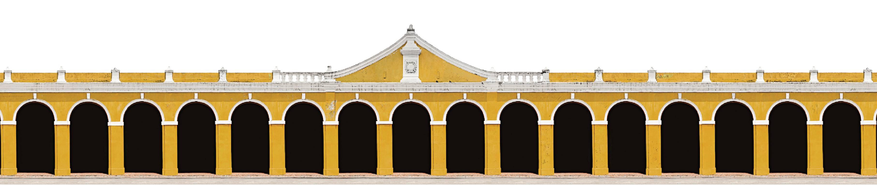 Modern Cartagena 'Bovedas' Long Triptych Photograph Mounted on Plexiglass