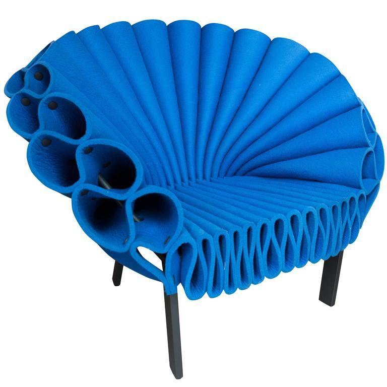 Peacock Chair Designed by Dror Benshetrit for Cappellini, Blue