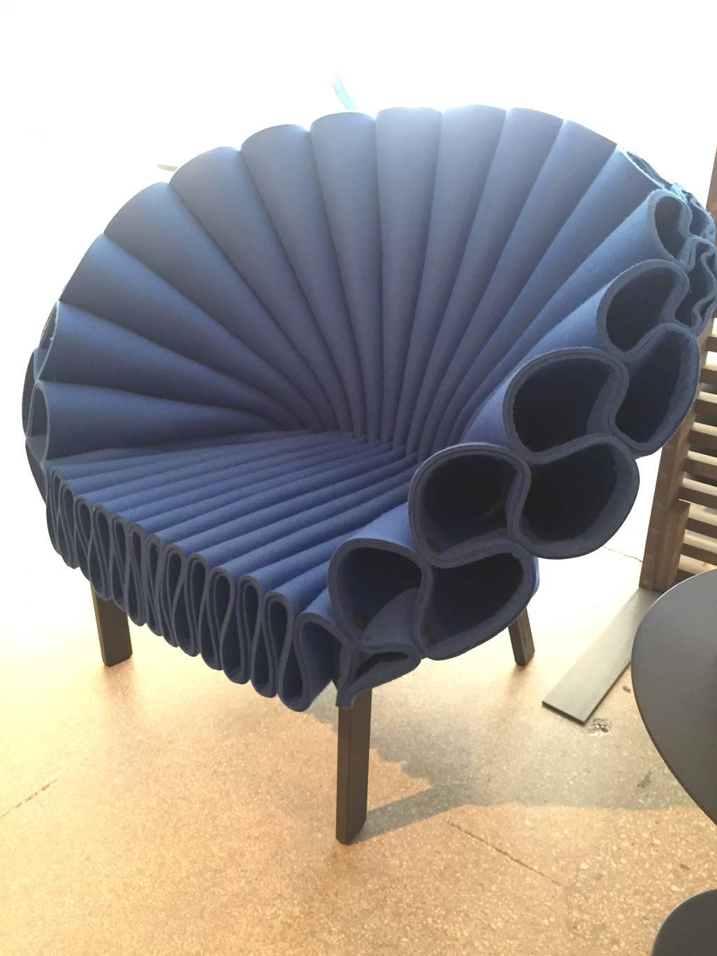 blue peacock chair