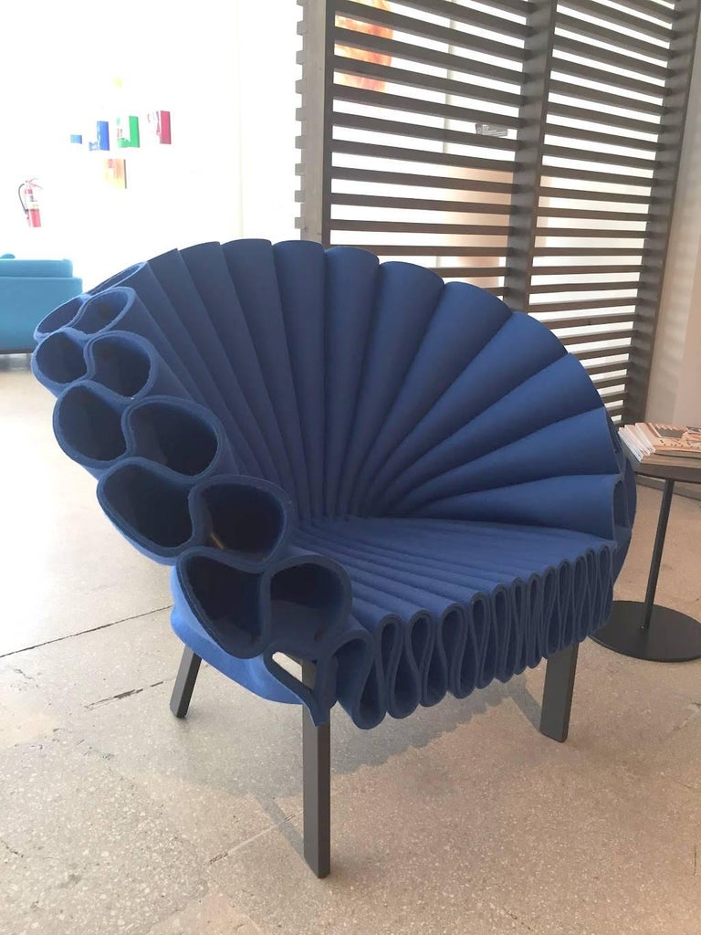 Peacock Chair Designed by Dror Benshetrit for Cappellini, Blue at 1stDibs | cappellini  peacock chair, peacock chair cappellini, peacock cappellini