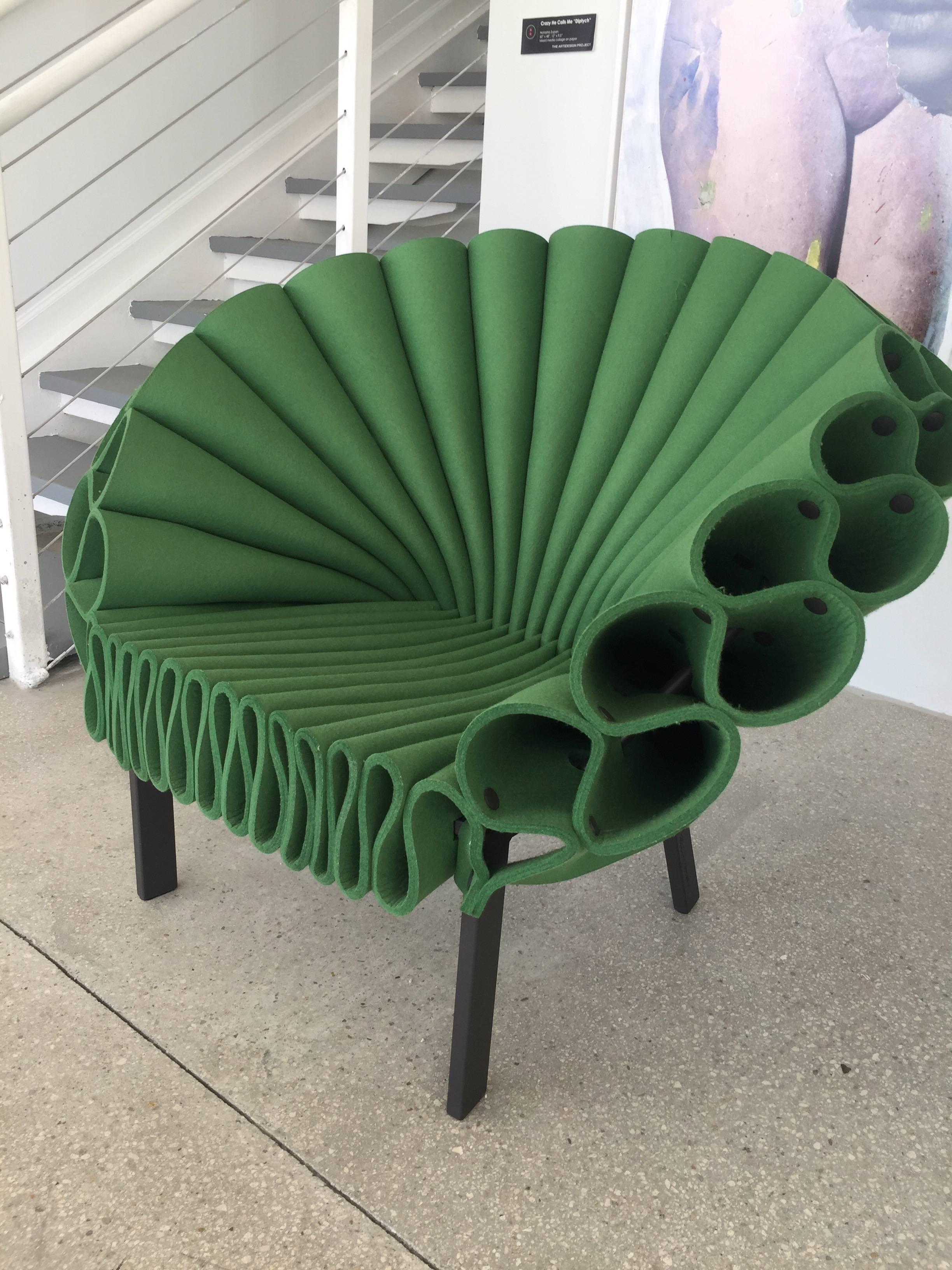 Italian Peacock Chair Designed by Dror Benshetrit for Cappellini, Green