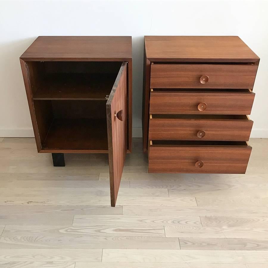 Mid-20th Century 1950s George Nelson for Herman Miller Walnut Side Table Chests