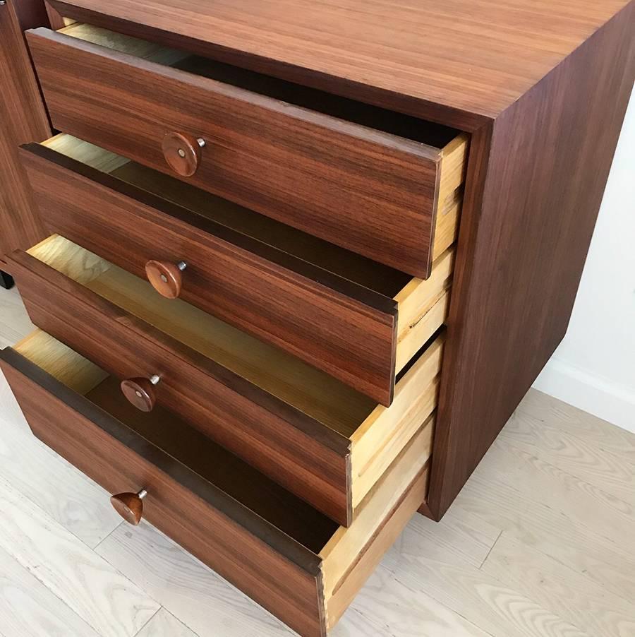 1950s George Nelson for Herman Miller Walnut Side Table Chests 1