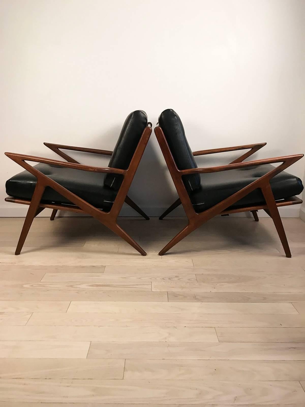 Mid-20th Century Midcentury Poul Jensen Style Z Lounge Chairs