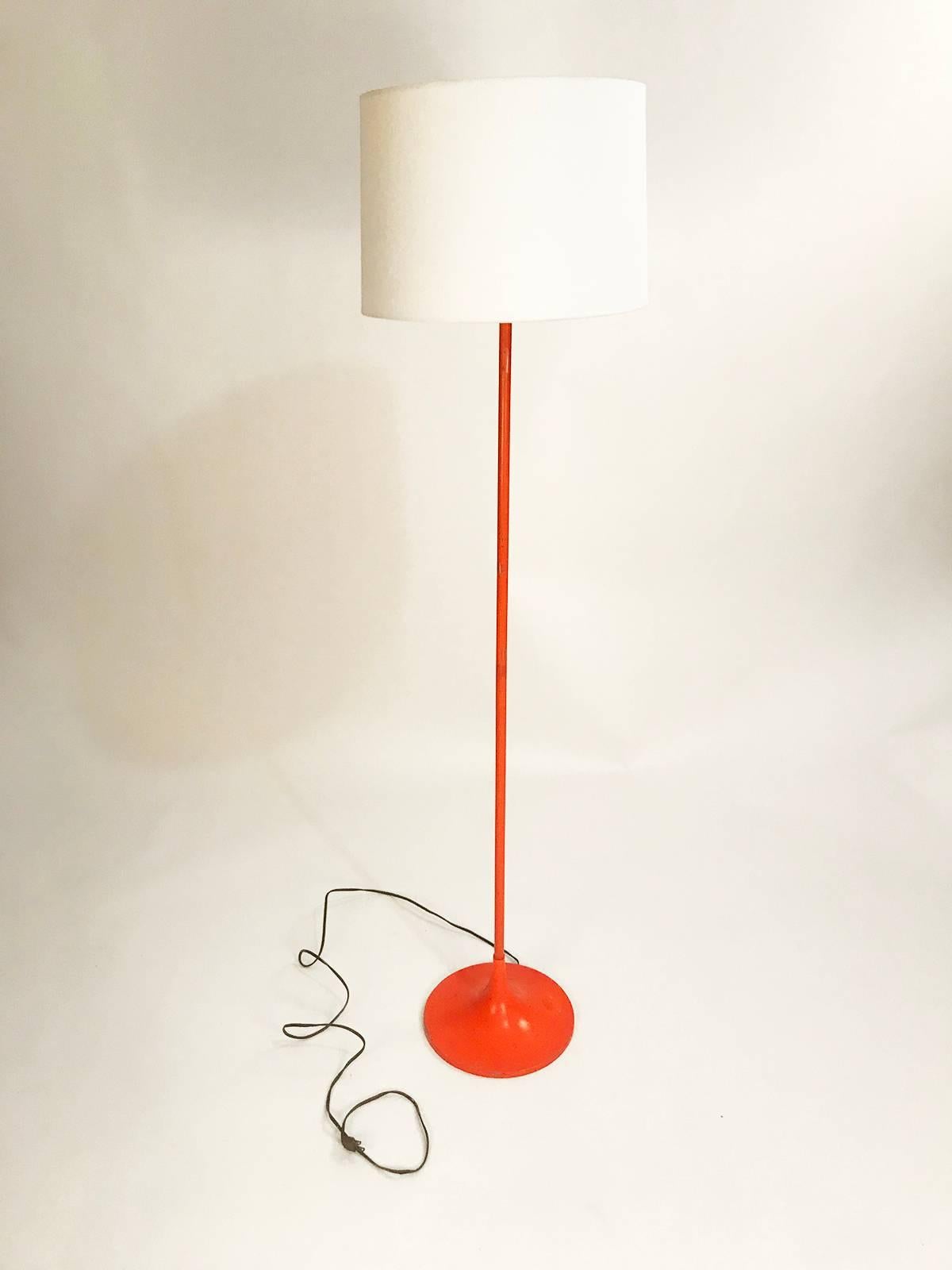 Nickel Midcentury Orange Tulip Floor Lamp by Laurel Lamps